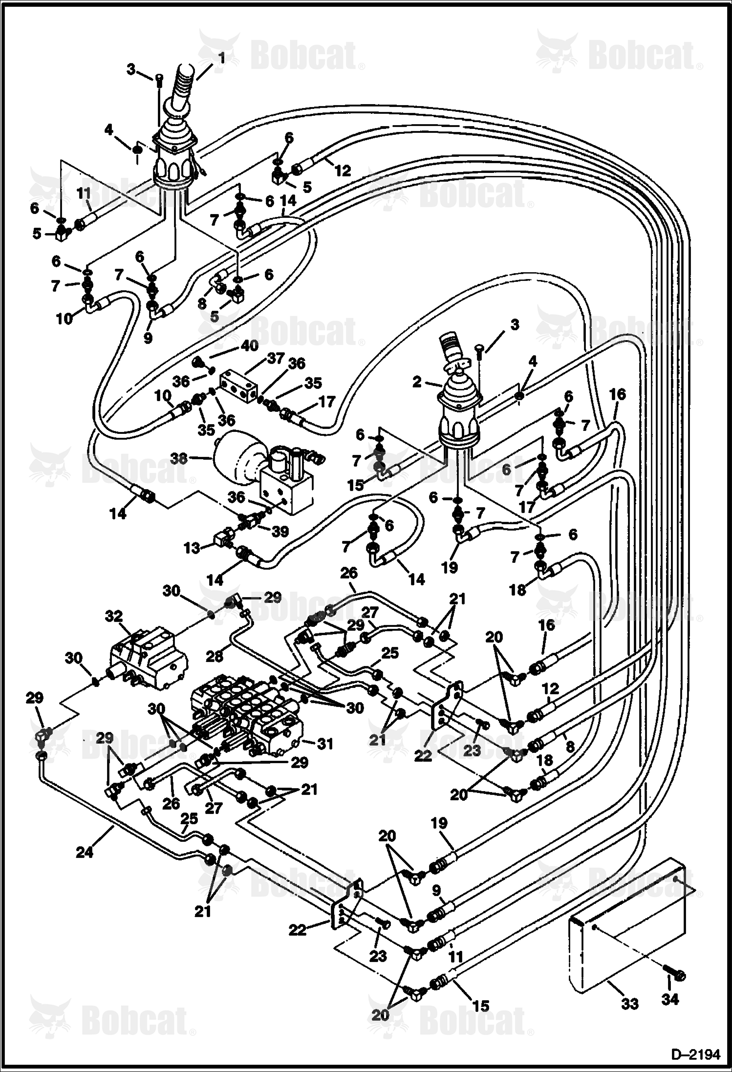 Hydraulic Circuitry (Joystick Controls) (ISO)