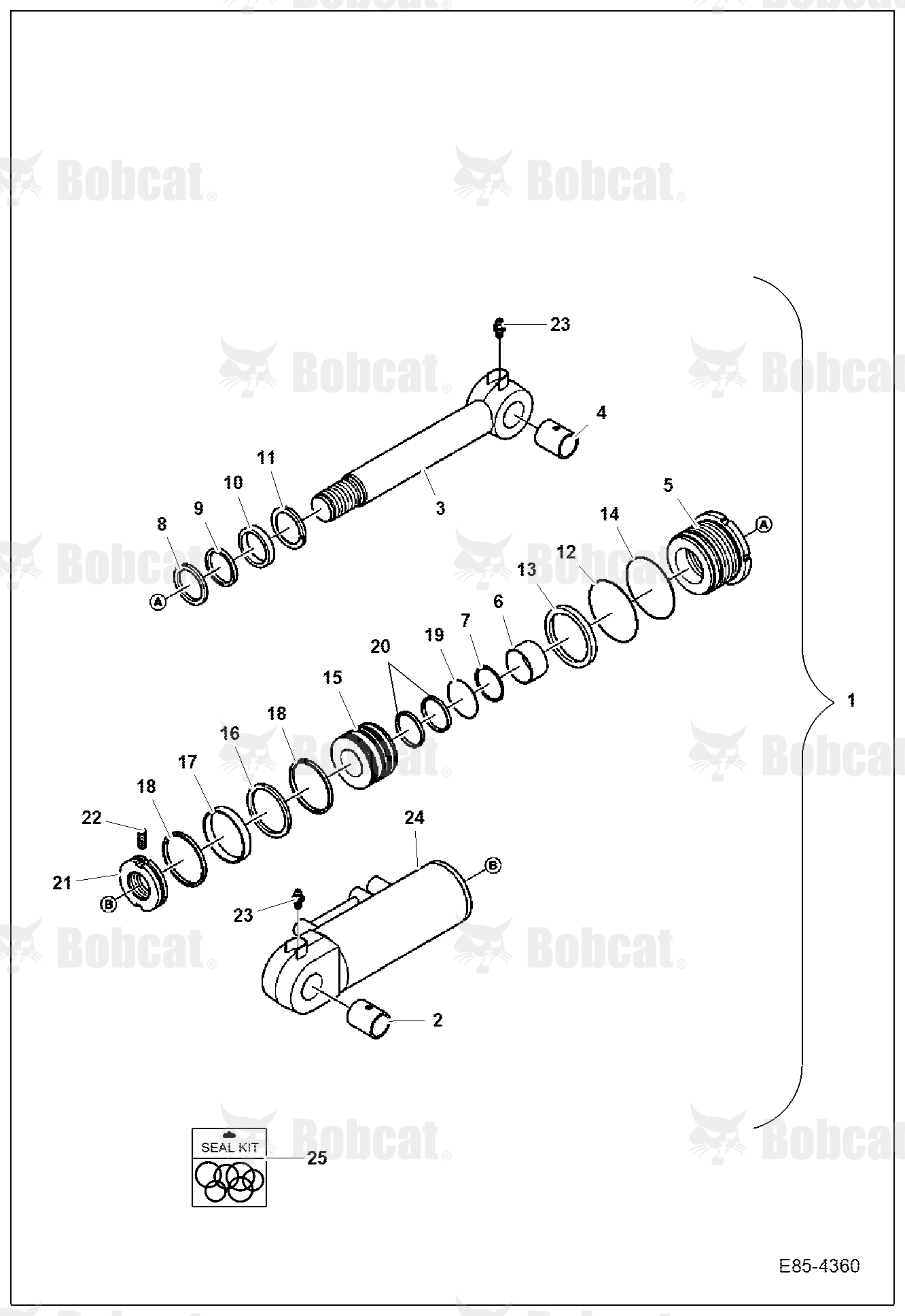 Blade Cylinder (LH W/O Lock Valve)