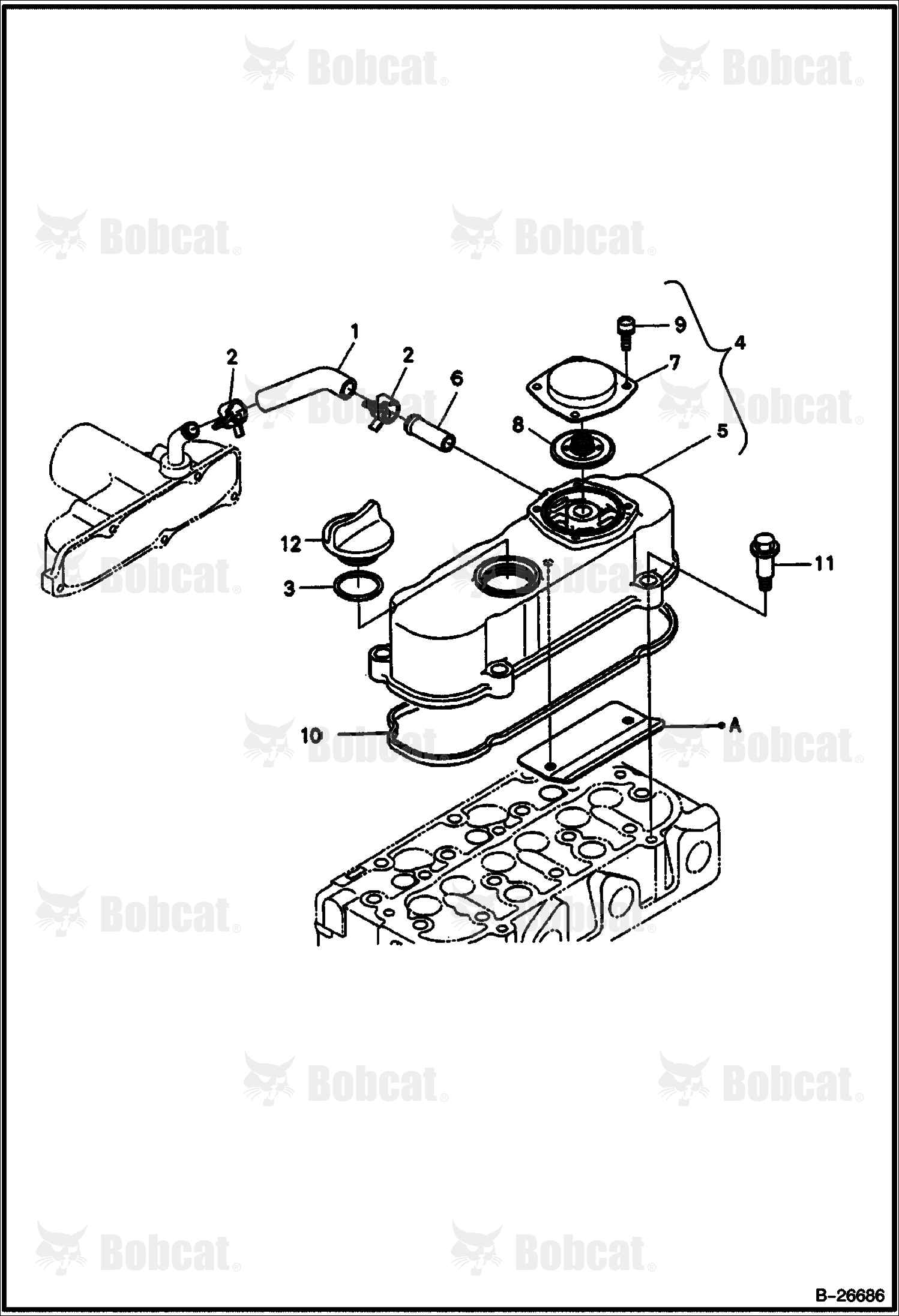 Rocker Arm Cover (Kubota D722) (NA 522811)