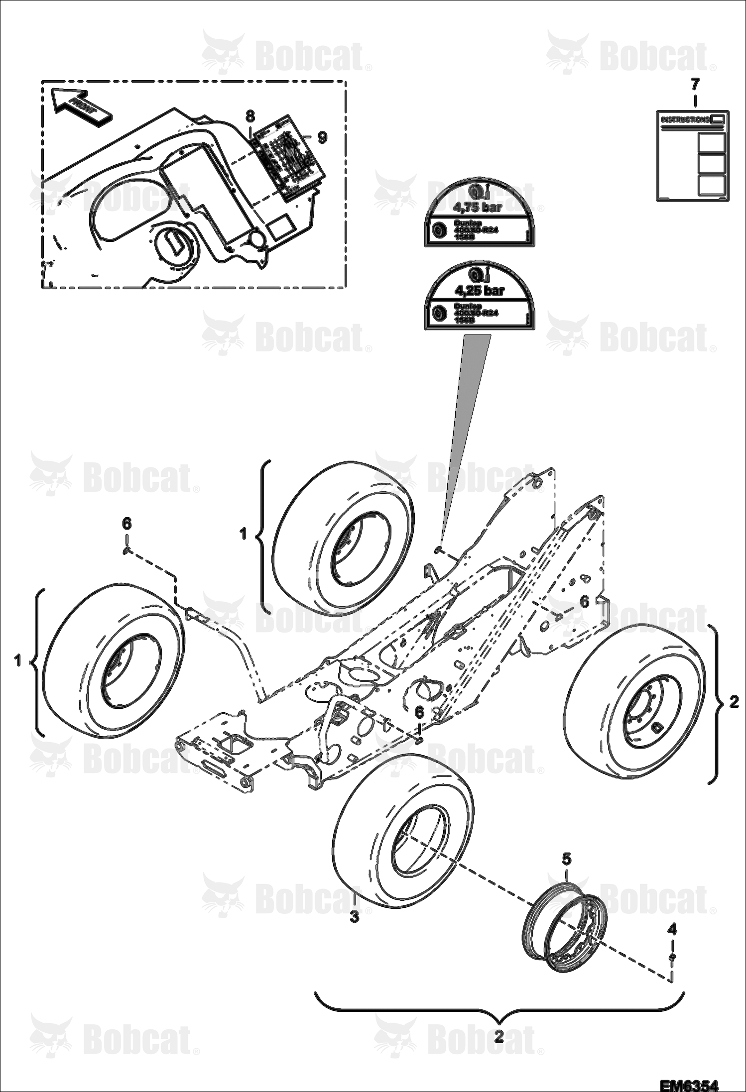 Wheels (Dunlop 400/80-R24 156B) (For Container Shipped Machines Australian Version )(Variable Track)