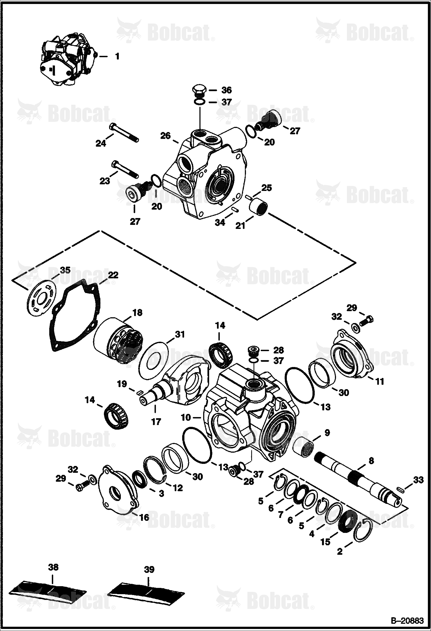 Hydrostatic Pump  523611001 & Above, 523711001 & Above, 528711001 - 528712699, 528811001 - 528811149