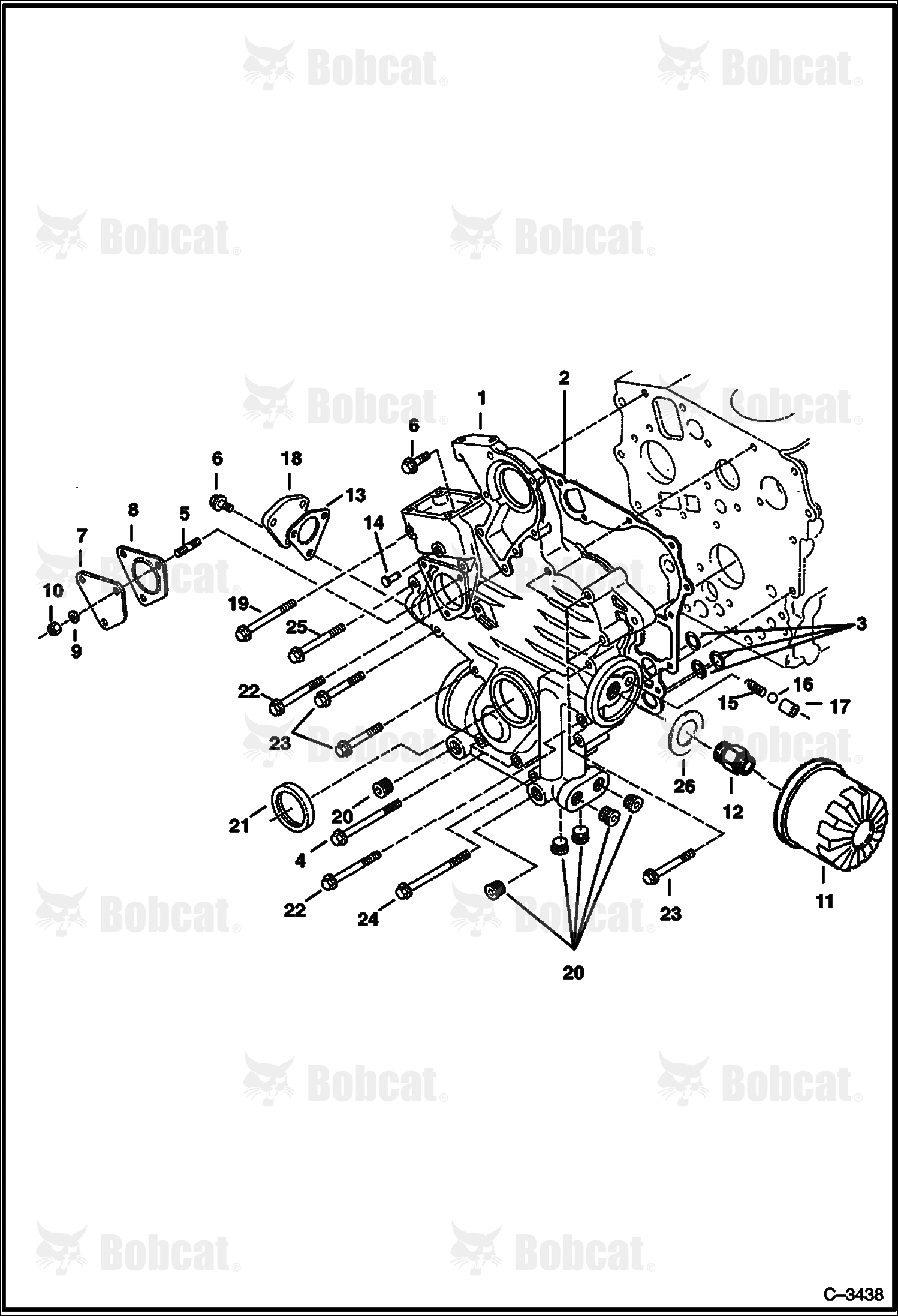 Gearcase (Kubota D722)  515011001 - 515013987, 515111001 - 515113995