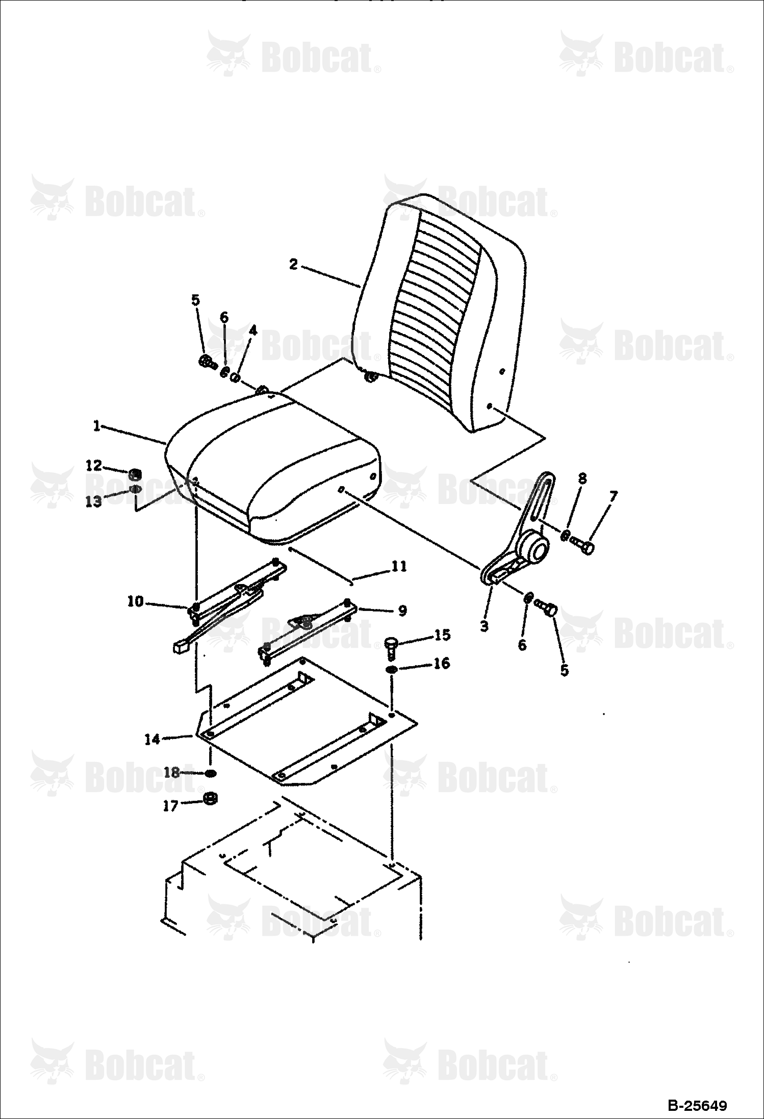 OPERATOR'S Seat (FOR CAB) (Komatsu S/N 10001-13024)