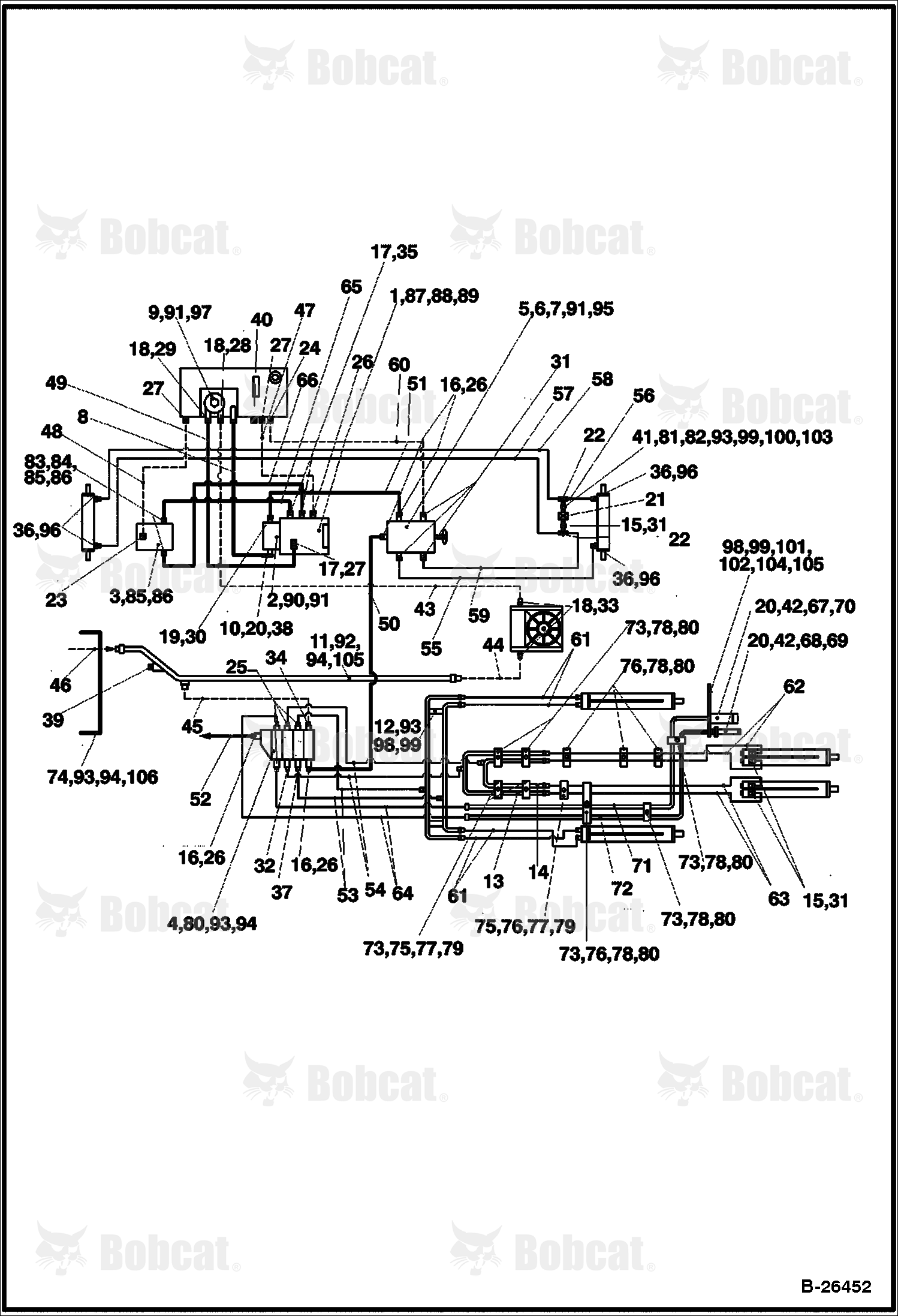 Hydraulic Circuitry (BL470) (BL475)  570511001 - 570511011, 571911001 - 571911002
