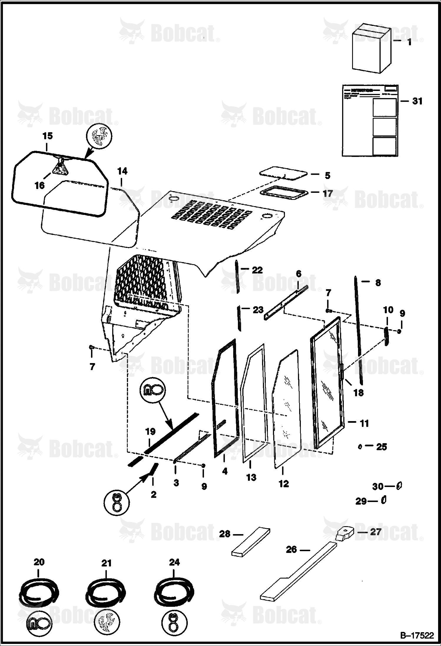 CAB Windows (Top, Rear & Side)