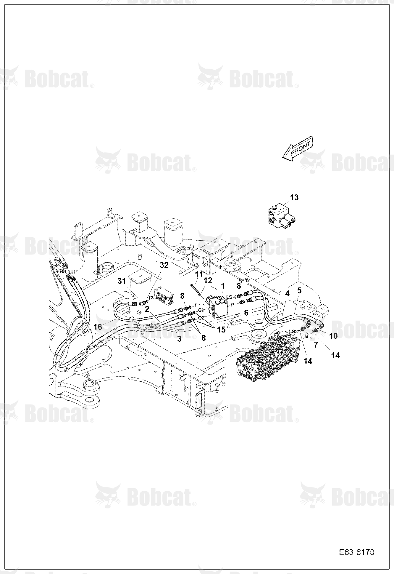 Hydraulic Circuitry (Quick Clamp)  B34P11001 - B34P11586