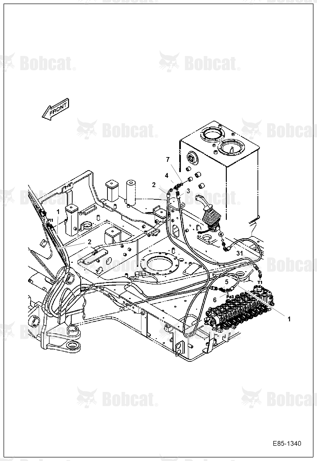 Hydraulic Circuitry (LH Joystick & Arm Lock Valve)
