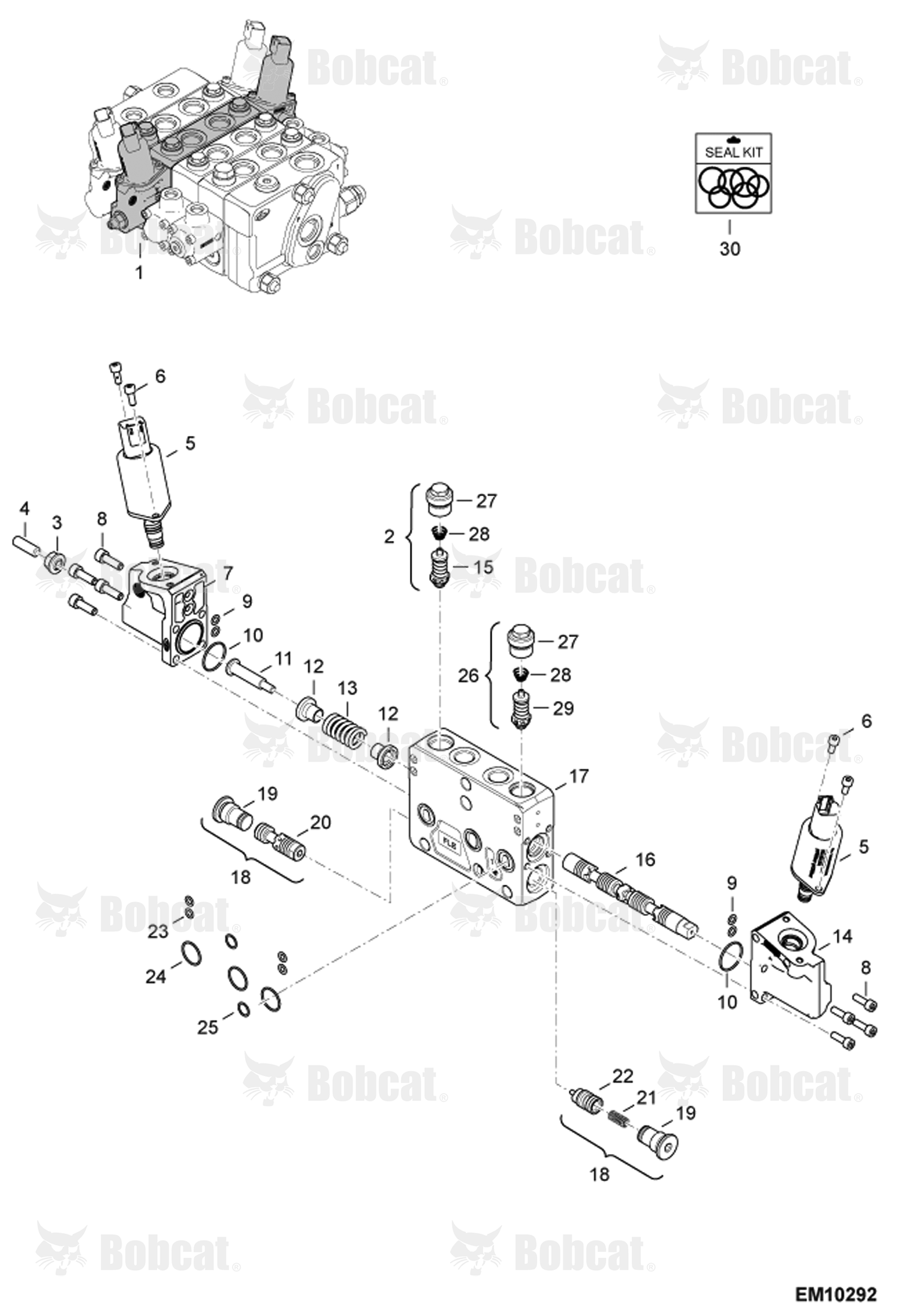 Control Valve Section (Telescopic)  AC1C15286 & Above