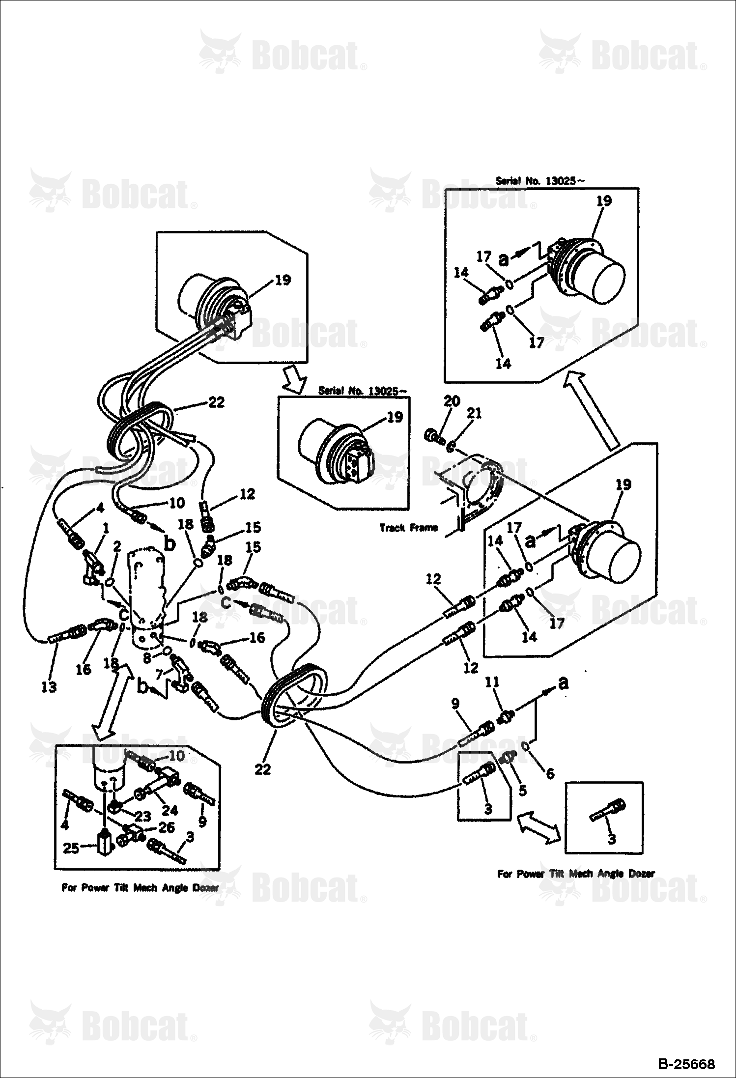 Hydraulic Piping (SWIVEL Joint TO/FROM Travel MOTOR)