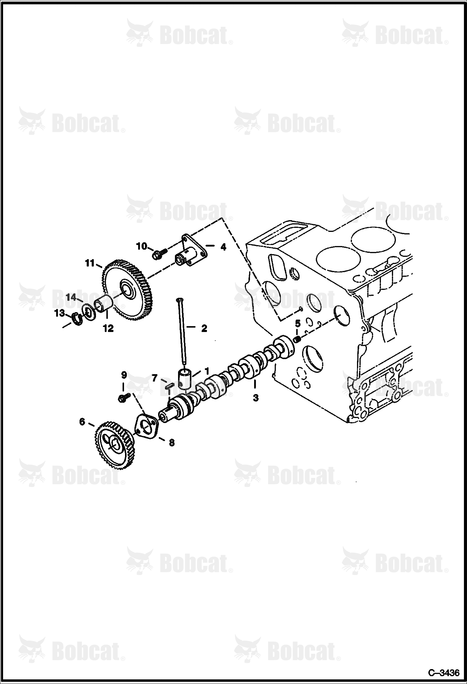 Camshaft (Kubota D722-EB-BC-4) (Tier I)  523611001 & Above, 523711001 & Above