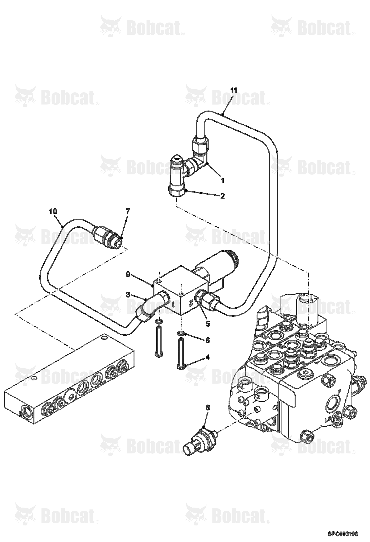 Hydraulic Circuitry (Boom Float)  AC1C11001 - AC1C11238