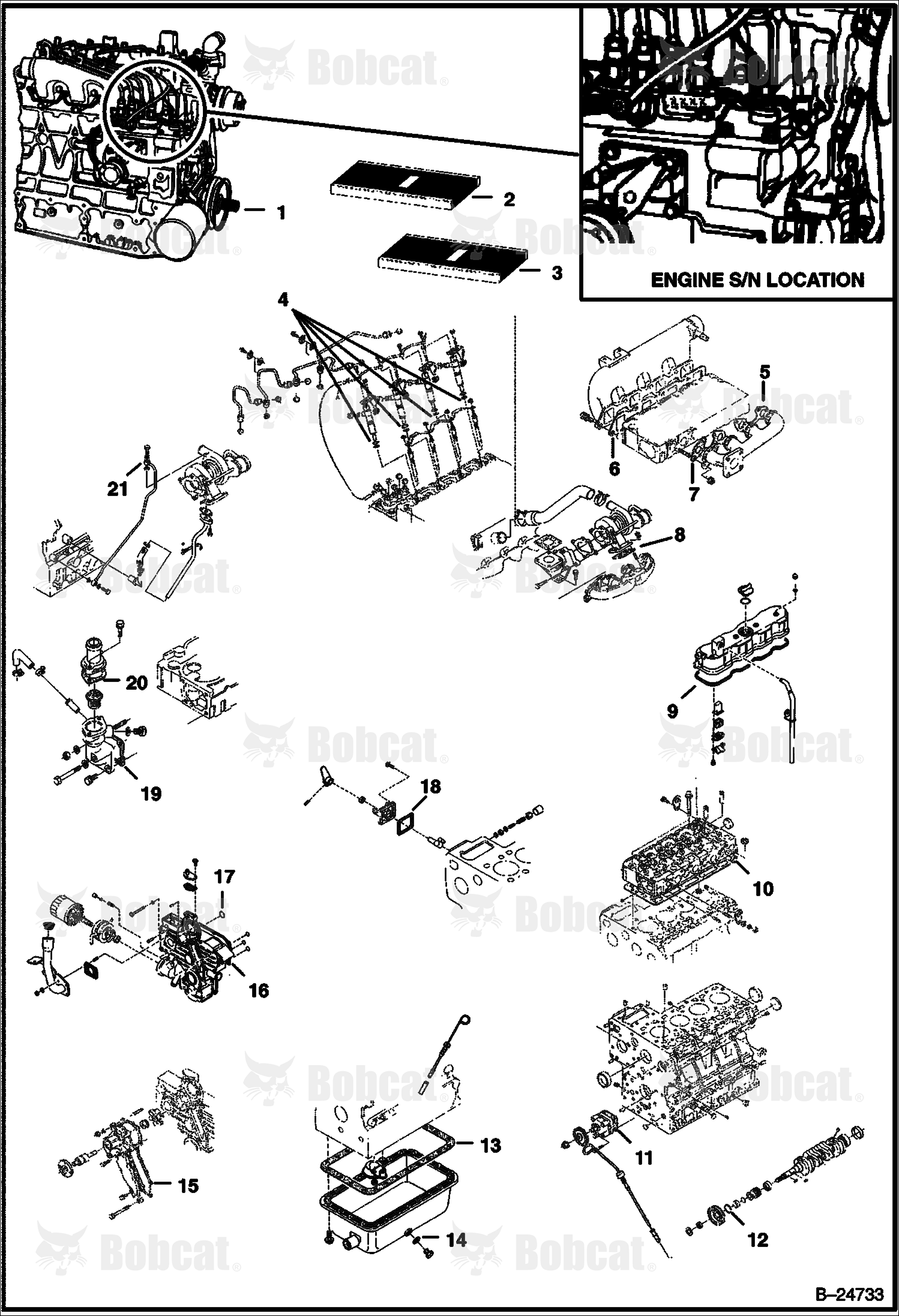 Engine & Gasket Kits (Kubota - V2003-T-2EB - Tier II Replacement) 524111001 & Above, 524011001 & Above