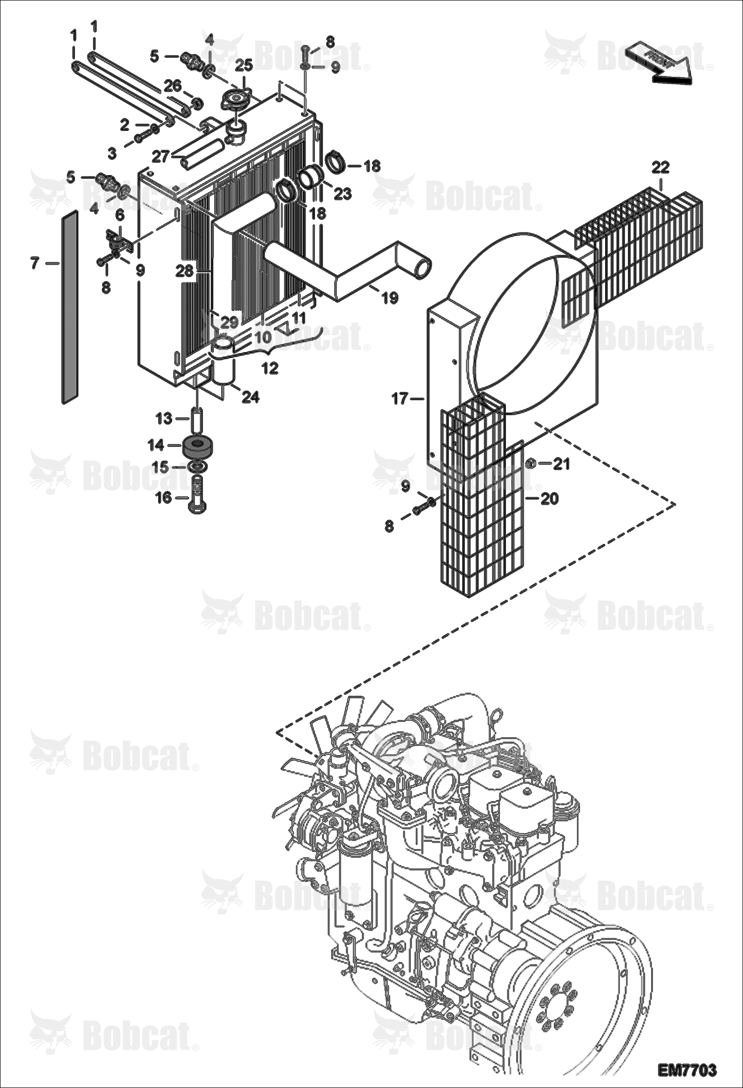 Engine & Attaching Parts (Oil/Water Radiator)