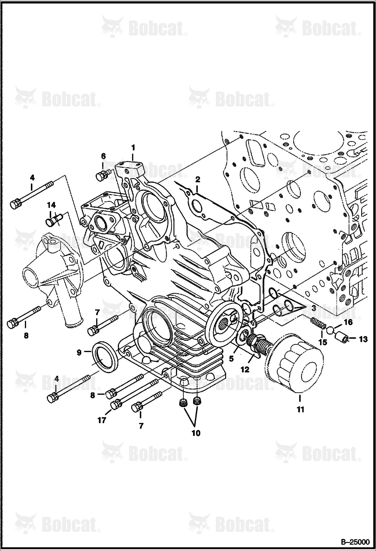 Gearcase (Kubota D722-E2B-BC-6) (Tier II)  528711001 & Above, 528811001 & Above