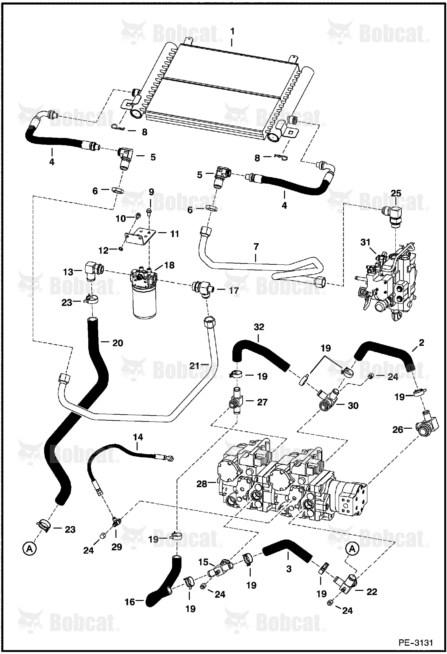 Hydrostatic Circuitry (W/Cooler) (W/SJC) 526016000 & Above, 526112000 & Above, 525815000 & Above, 525912000 & Above