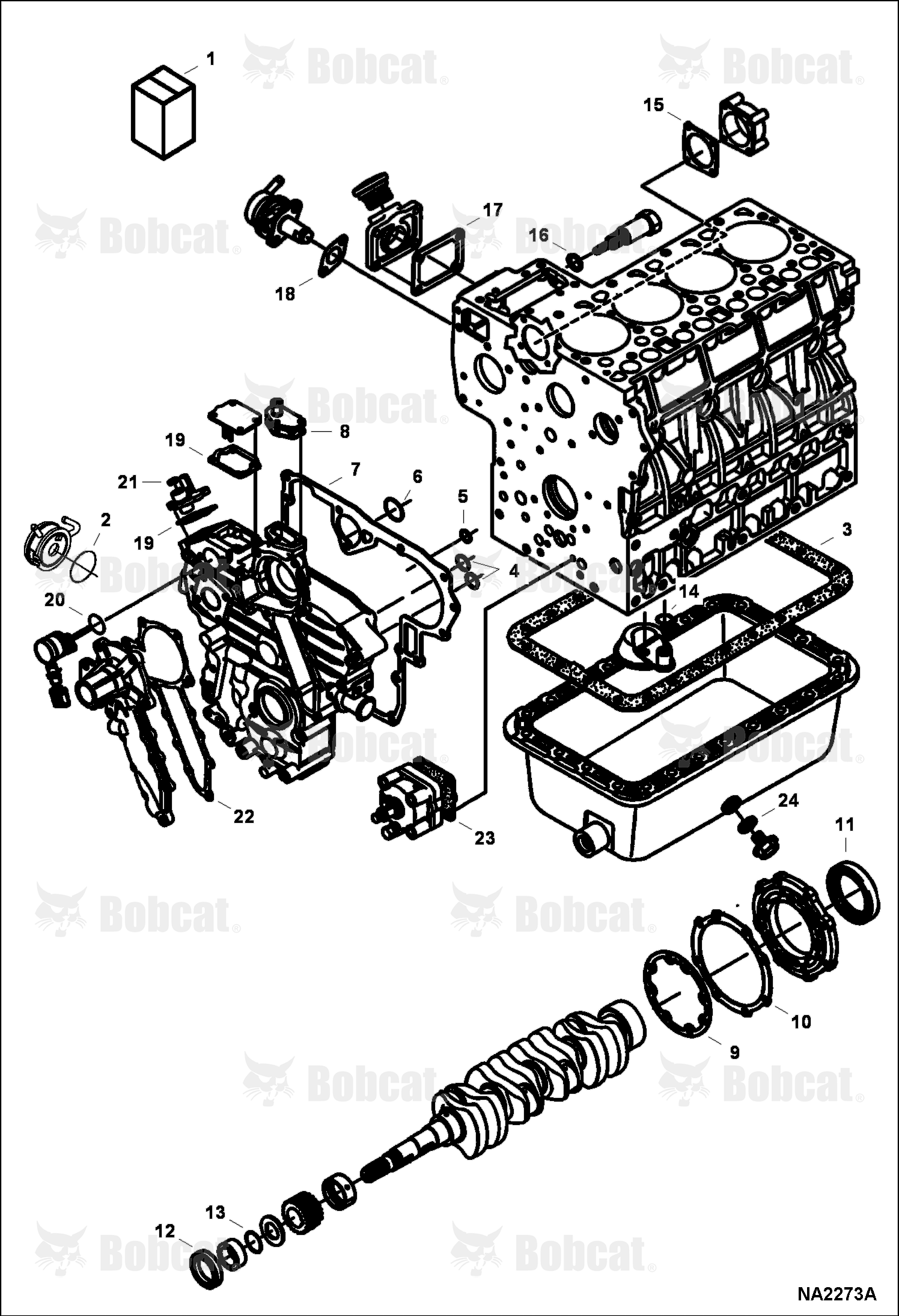 Lower Gasket Kit (Kubota - V2003TMDI - Tier II) (Engine S/N 9FZ999 & Below)