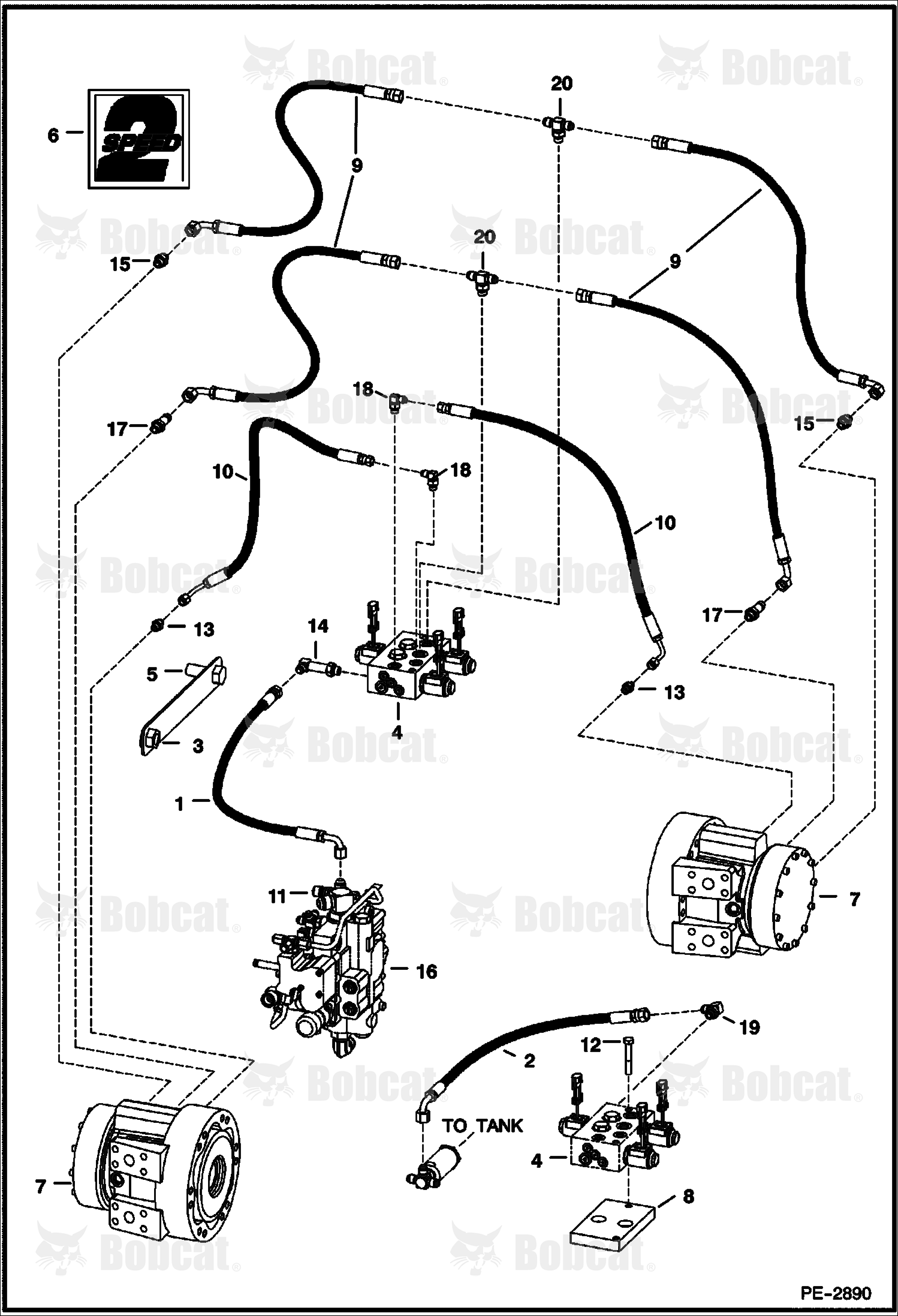 Hydrostatic Circuitry (2-Speed Option)