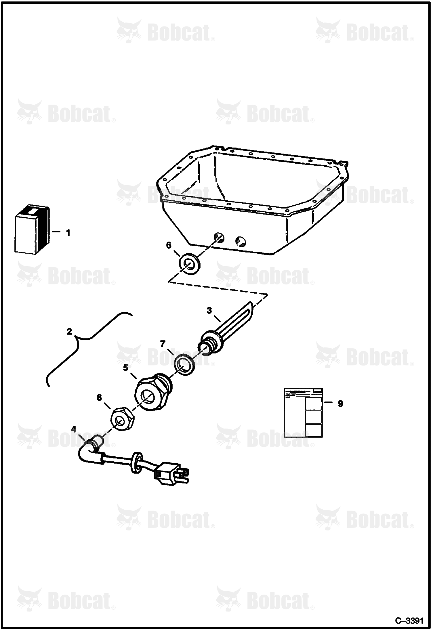 Block Heater (Oil Pan Installed) (120 Volt) (Engine S/N 502302 & Below)