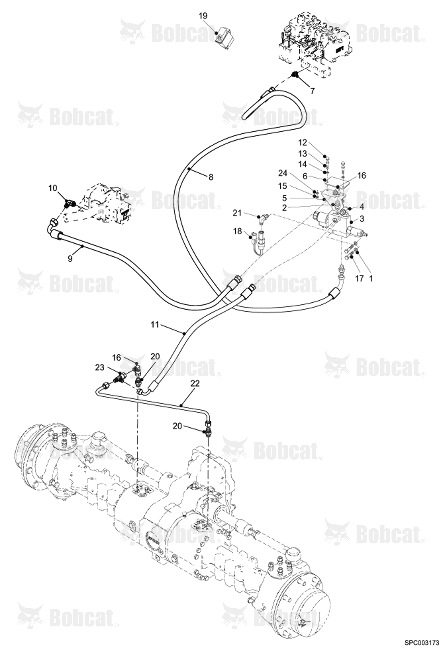 Parking Brake Hydraulic Installation 364612501 & Above, 364712501 & Above