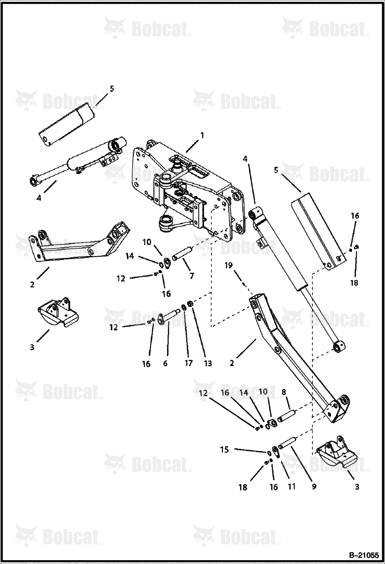 Trunnion W/STABILIZER (Center Mount Backhoe) (B200)