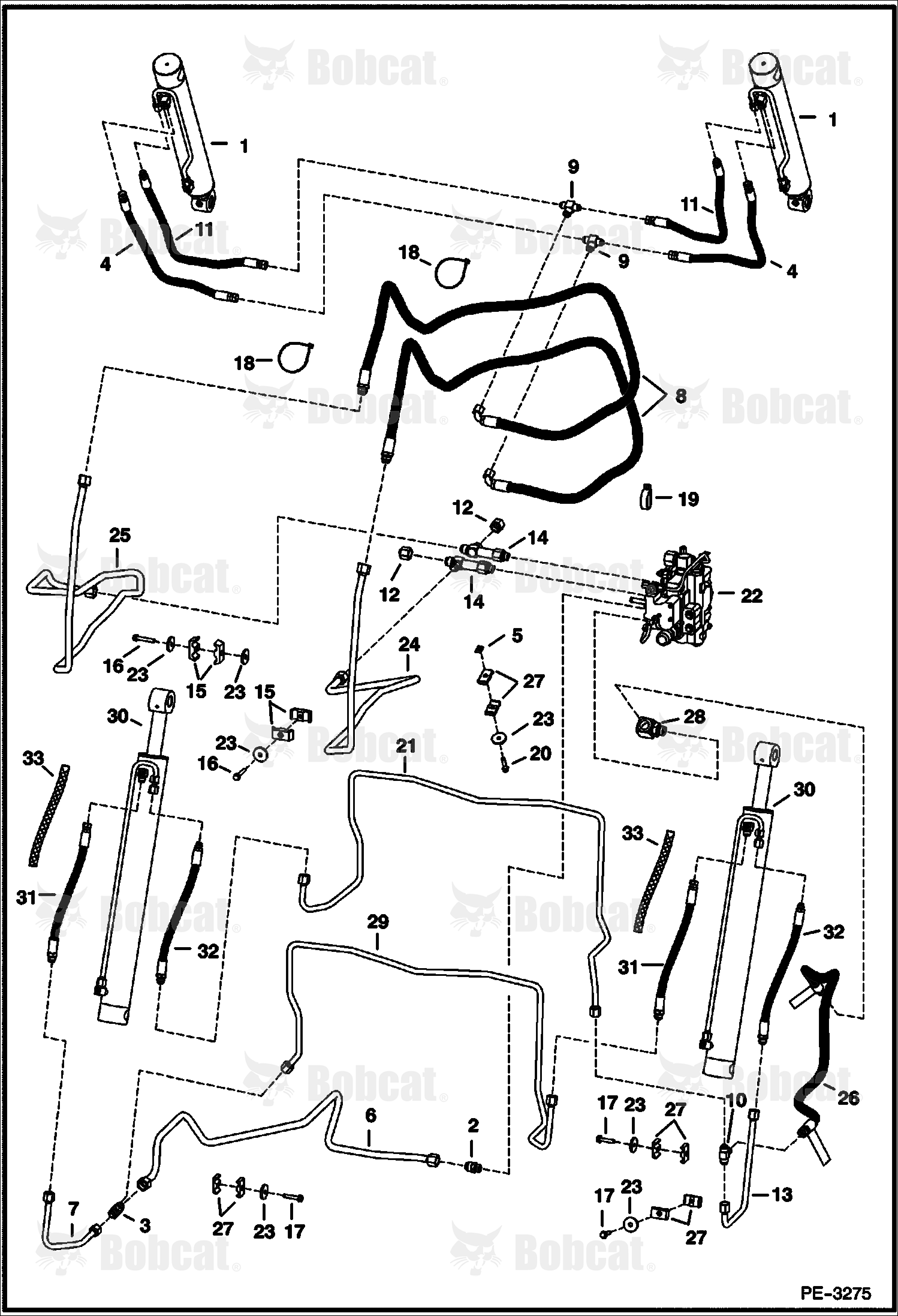 Hydraulic Circuitry (W/O Bucket Positioning Valve)