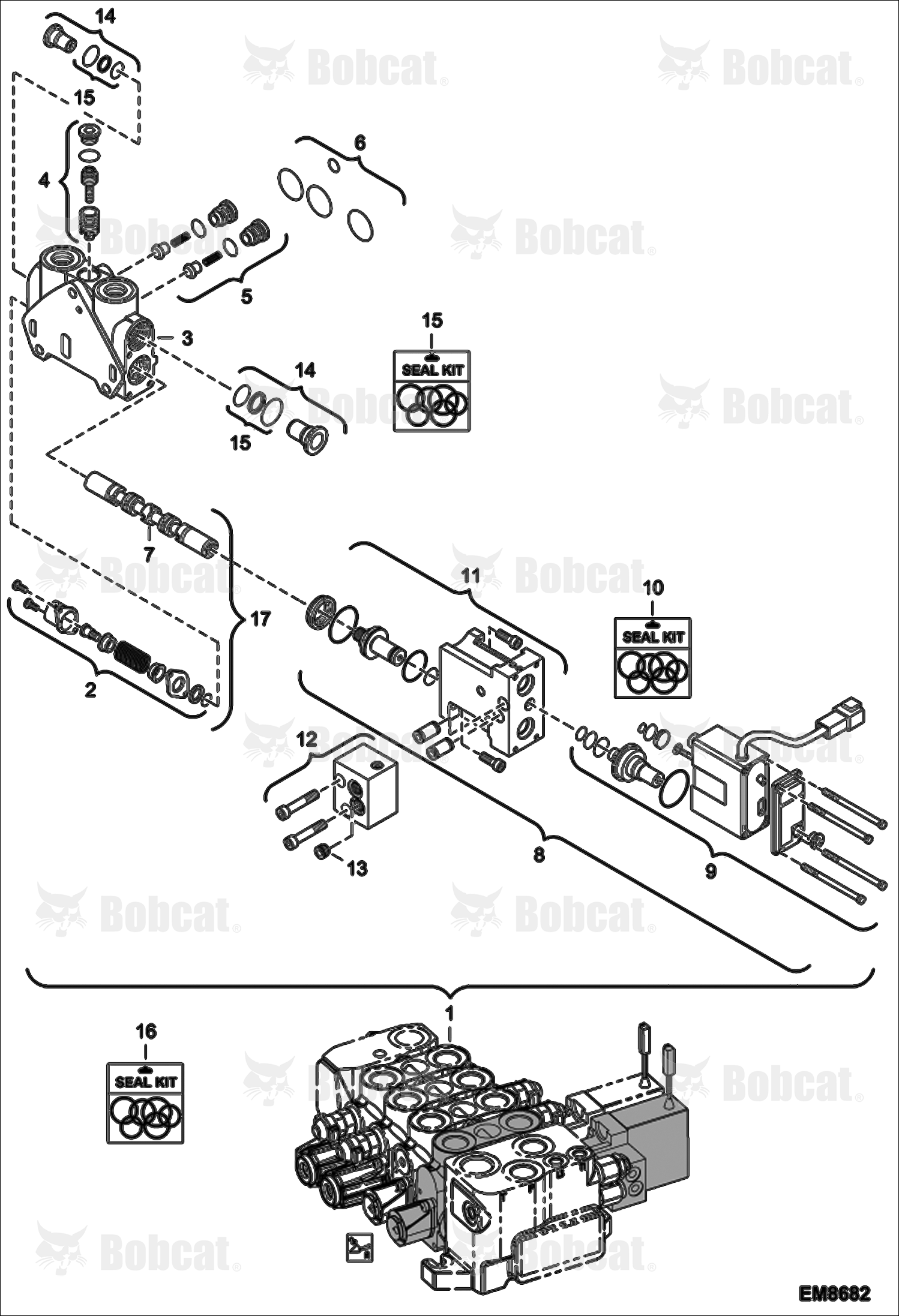 Hydraulic Control Valve (Auxiliary Hydraulics Section) (Vendor Partnumber 08 402 018)