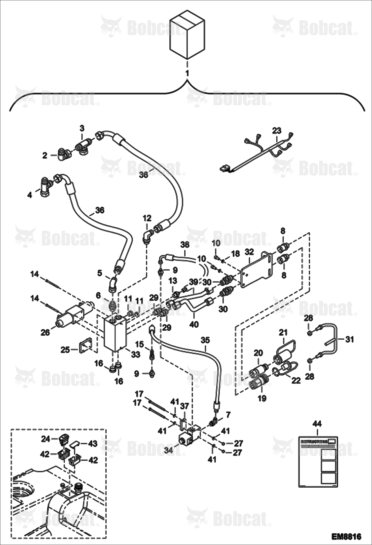 Rear Auxiliary Hydraulics Kit A8HD11001 - A8HD14999, A8GW11001 - A8GW14999, A8GT11001 - A8GT14999