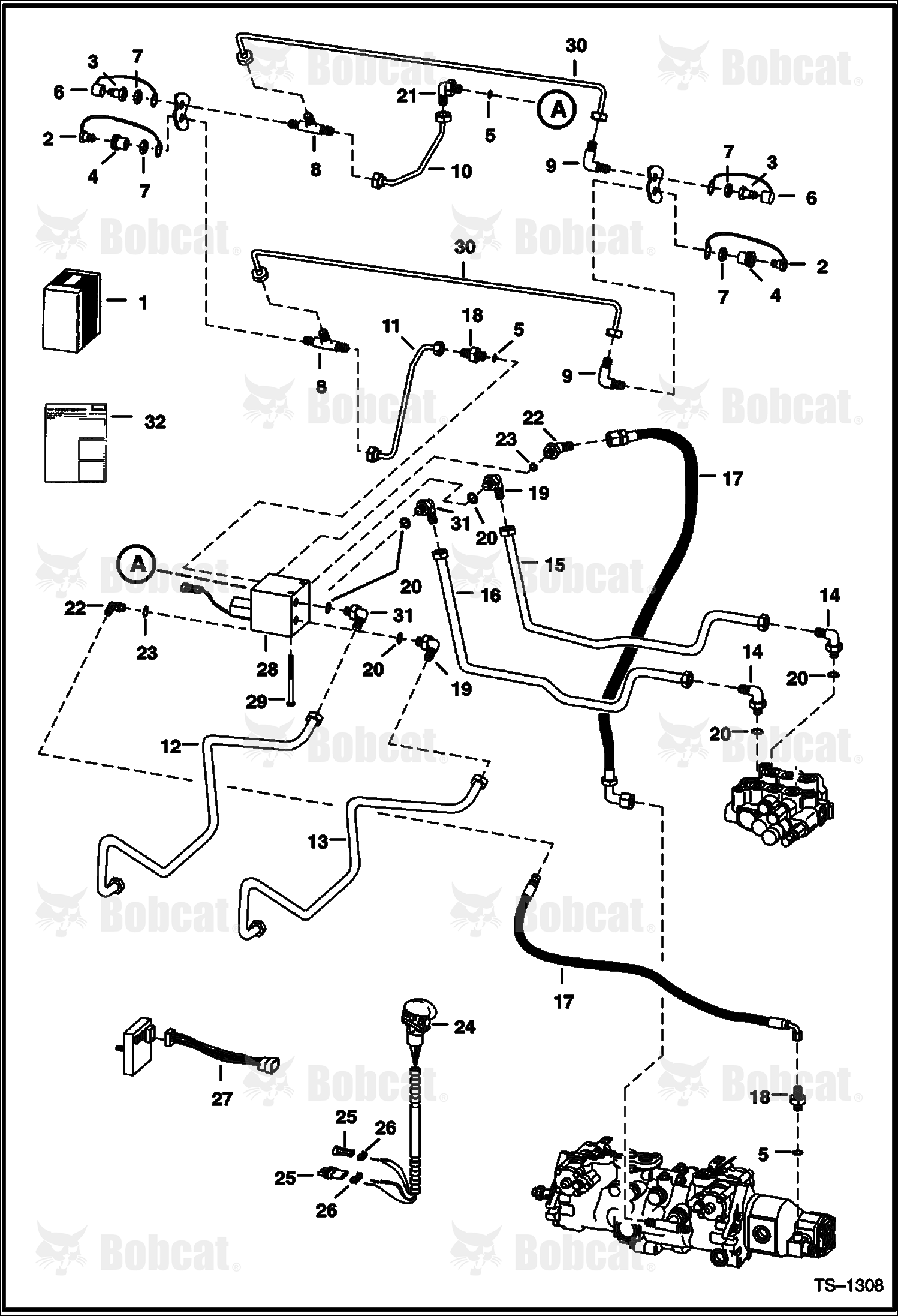 Rear Auxiliary (W/Poppet Couplers)  514111763 & Below, 514211227 & Below