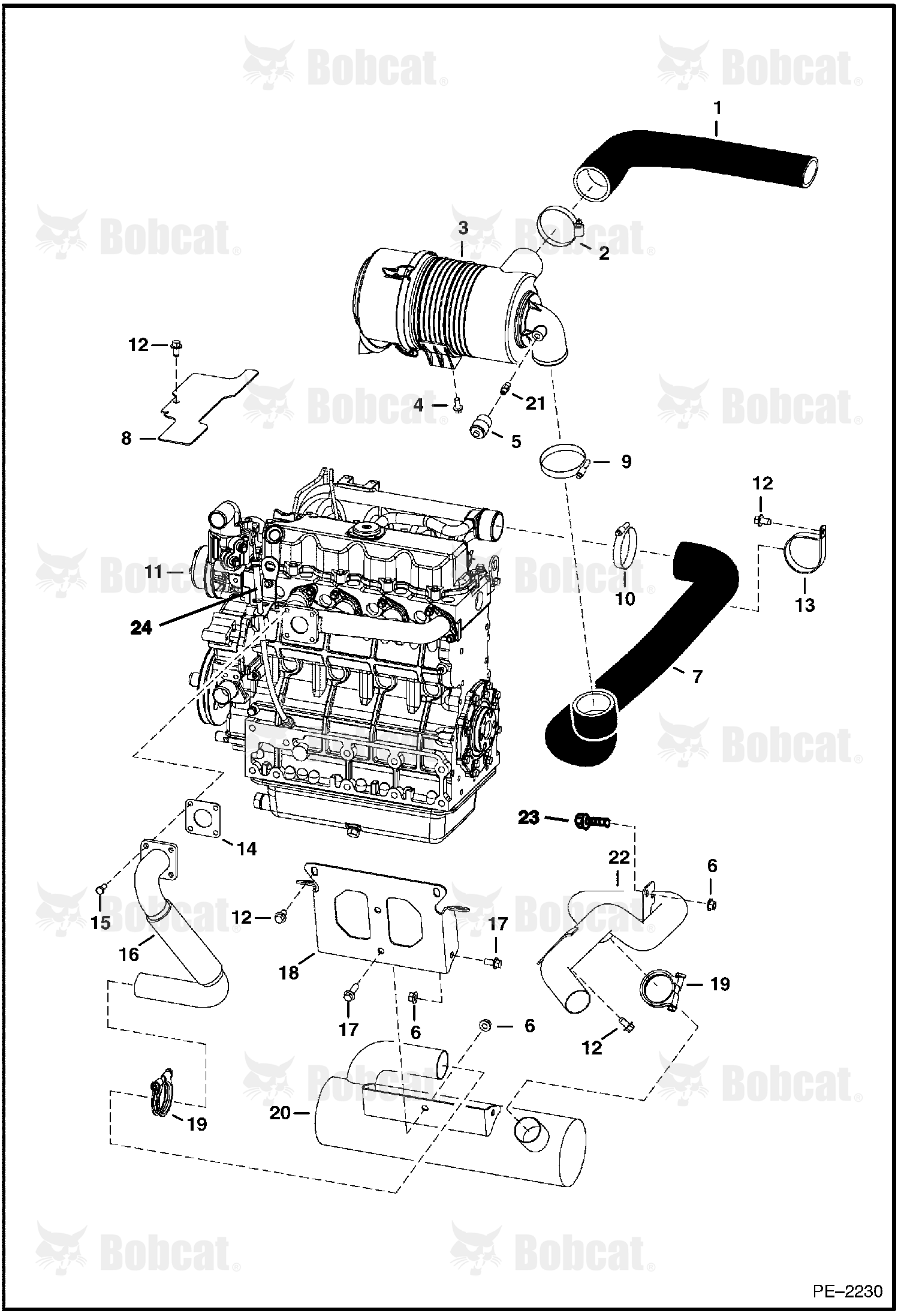 Engine & Attaching Parts (Intake & Exhaust) 424811001 & Above
