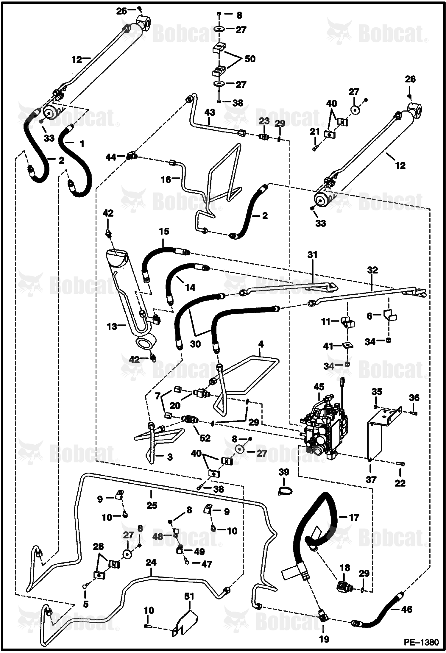 Hydraulic Circuitry (W/O Bucket Positioning Valve) 518915182 & Above, 516815032 & Above, 517515006 & Above