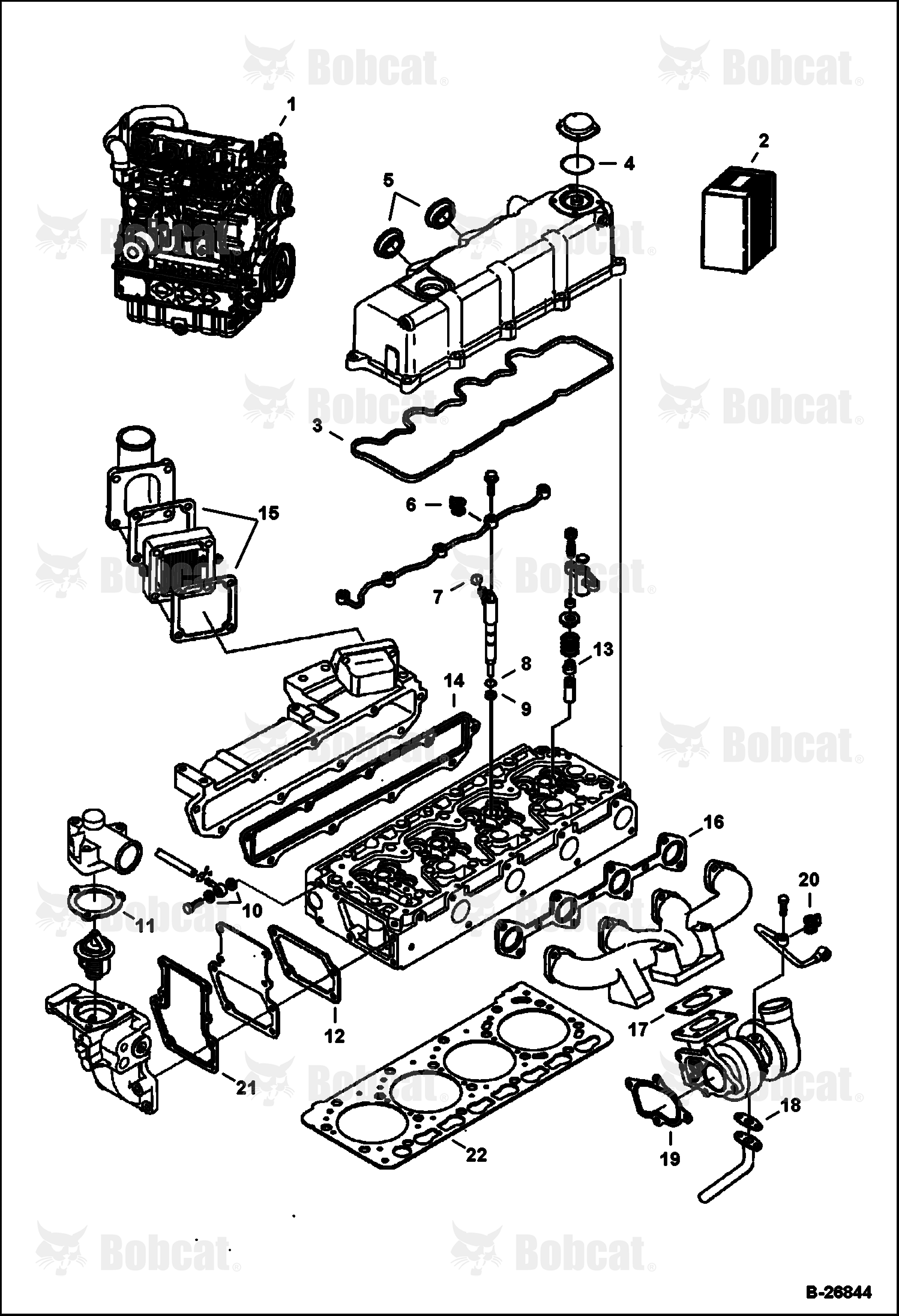 Engine & Upper Gasket Kit (V3300 DI T Kubota) (Tier I) 523411001 & Above, 523511001 & Above