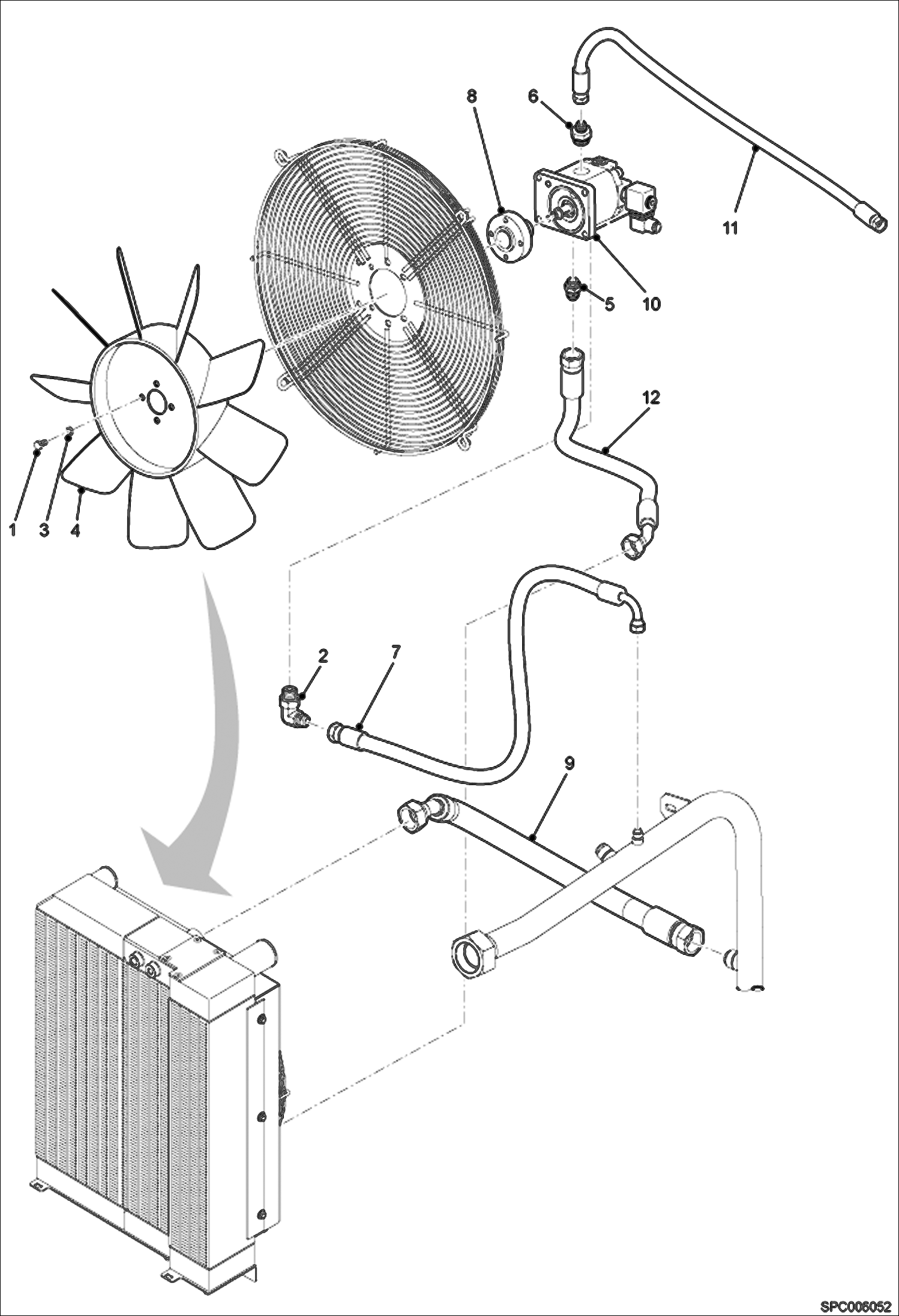 Cooling Fan Circuit (W/O Optional Reverse) (1 Speed)