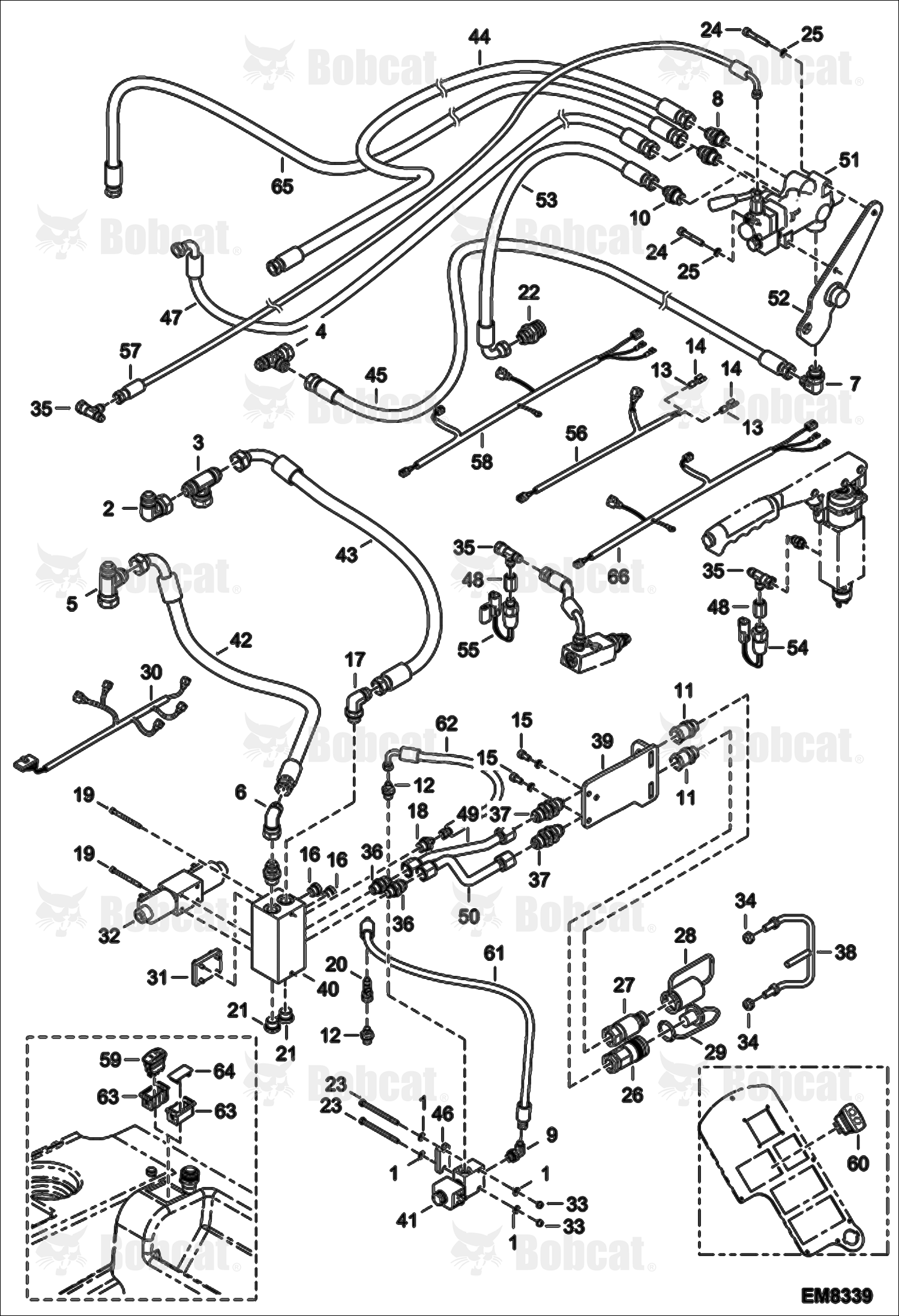 Rear Auxiliary Hydraulics & Trailer Brake (Italy Version) A8HF15000 & Above, A8H615000 & Above