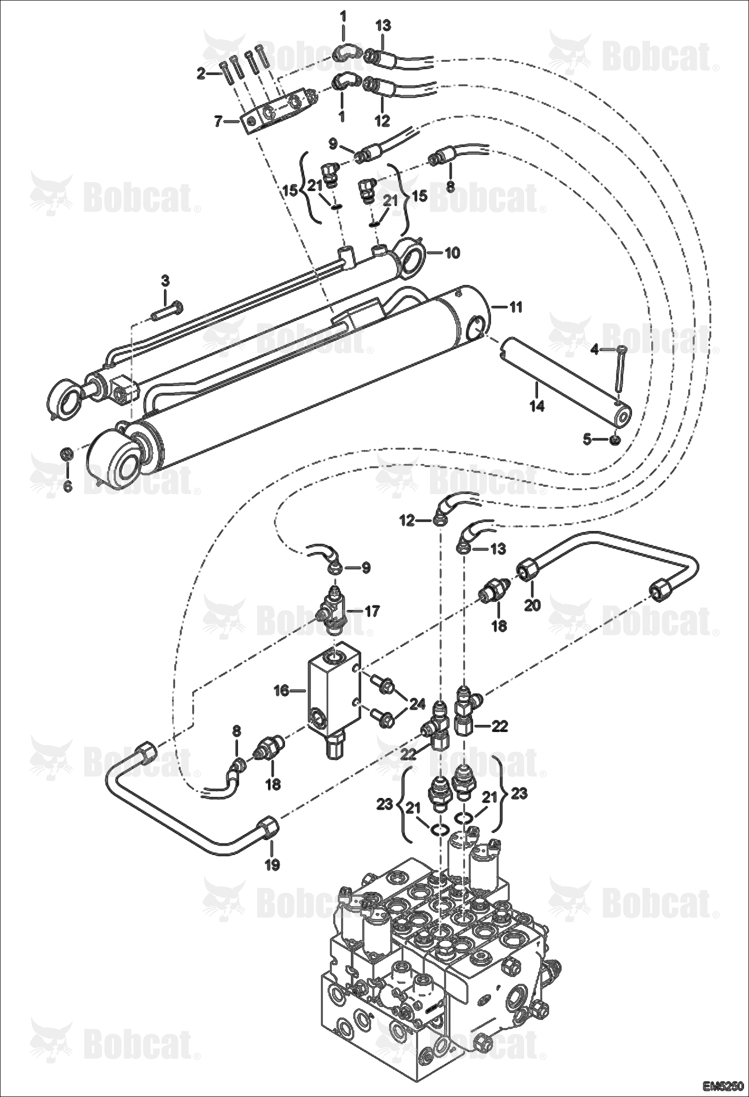 Hydraulic Circuitry (Lift Cylinder, Compensation Cylinder)  AC1C11239 & Above, AC1D12000 & Above