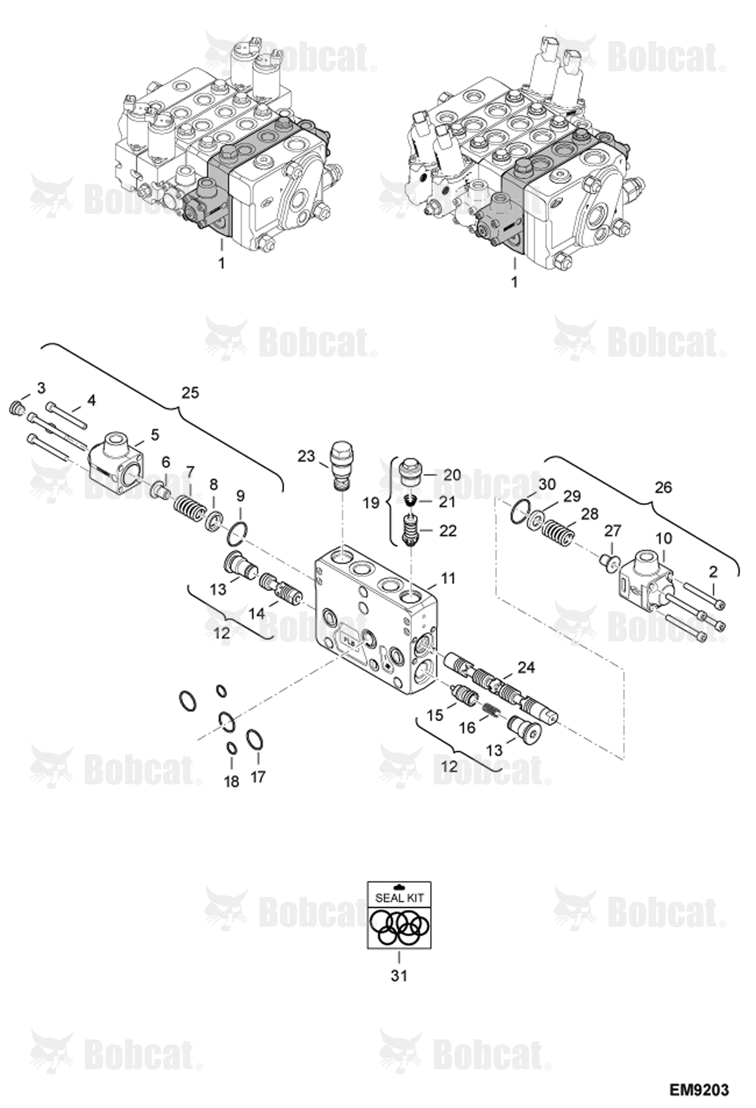 Control Valve Section (Lift)  AC1C11239 & Above, AC1D12000 & Above