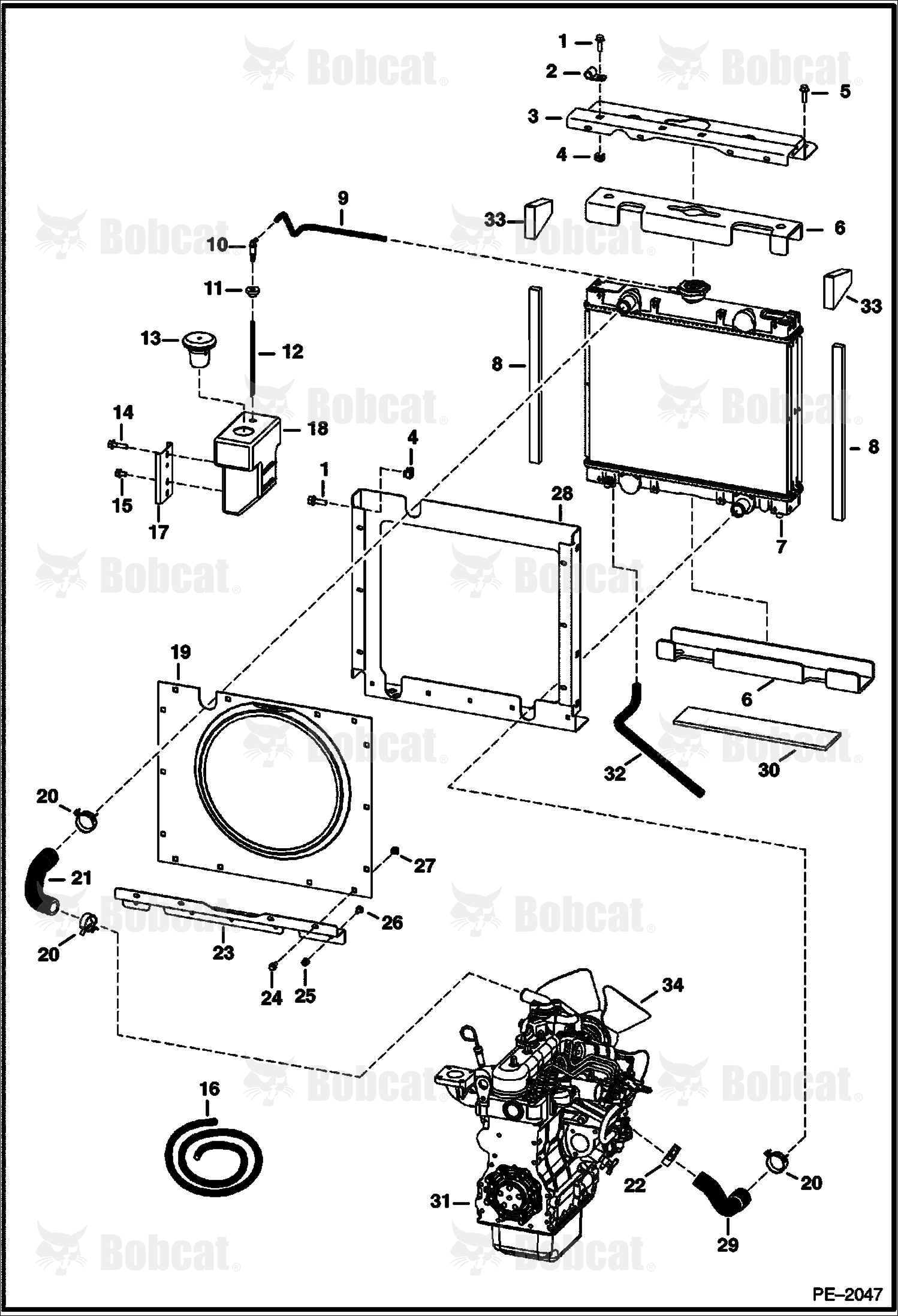 Engine & Attaching Parts (Cooling Group)  523611001 & Above, 523711001 & Above