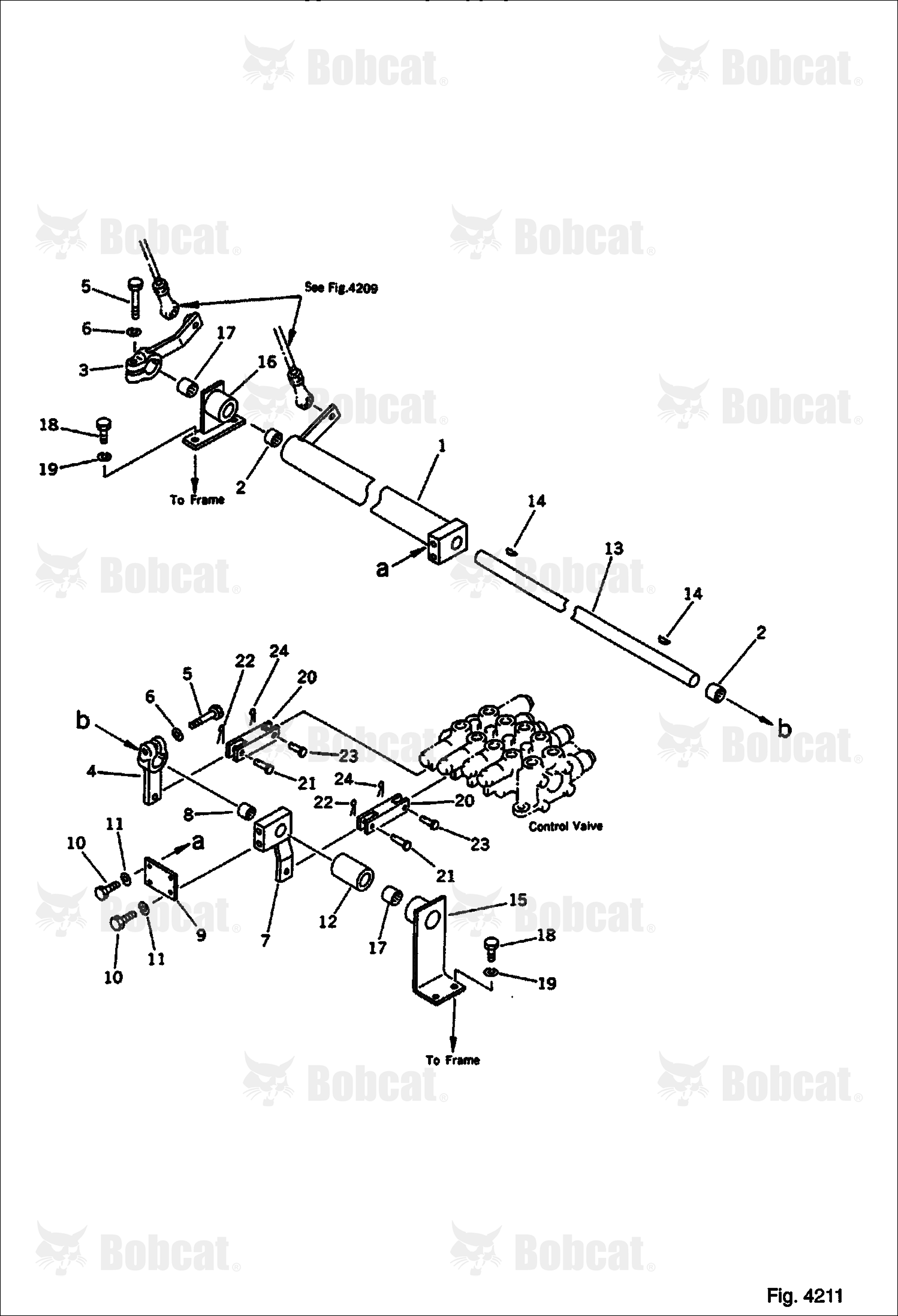 Blade Control Lever and Linkage (2/2) (FOR Power Tilt MECH. Angle DOZER) (Komatsu S/N 13025 & Above)