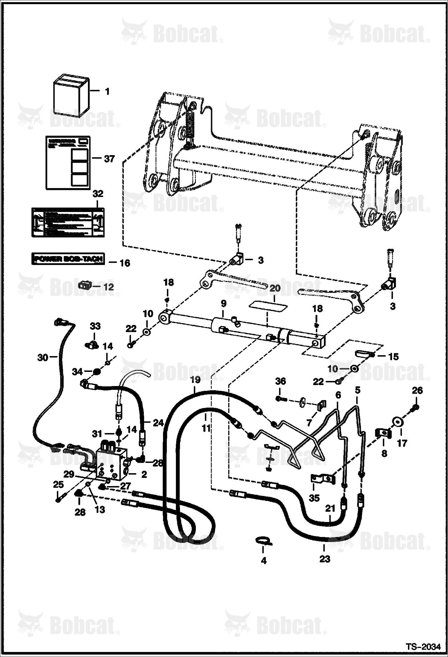 Power BOB-TACH Kit (Hydraulic Assisted) 517911001 - 517912141, 514211001 - 514241079, 514111001 - 514149733 Std. Flow, 514111001 - 514149136 High Flow