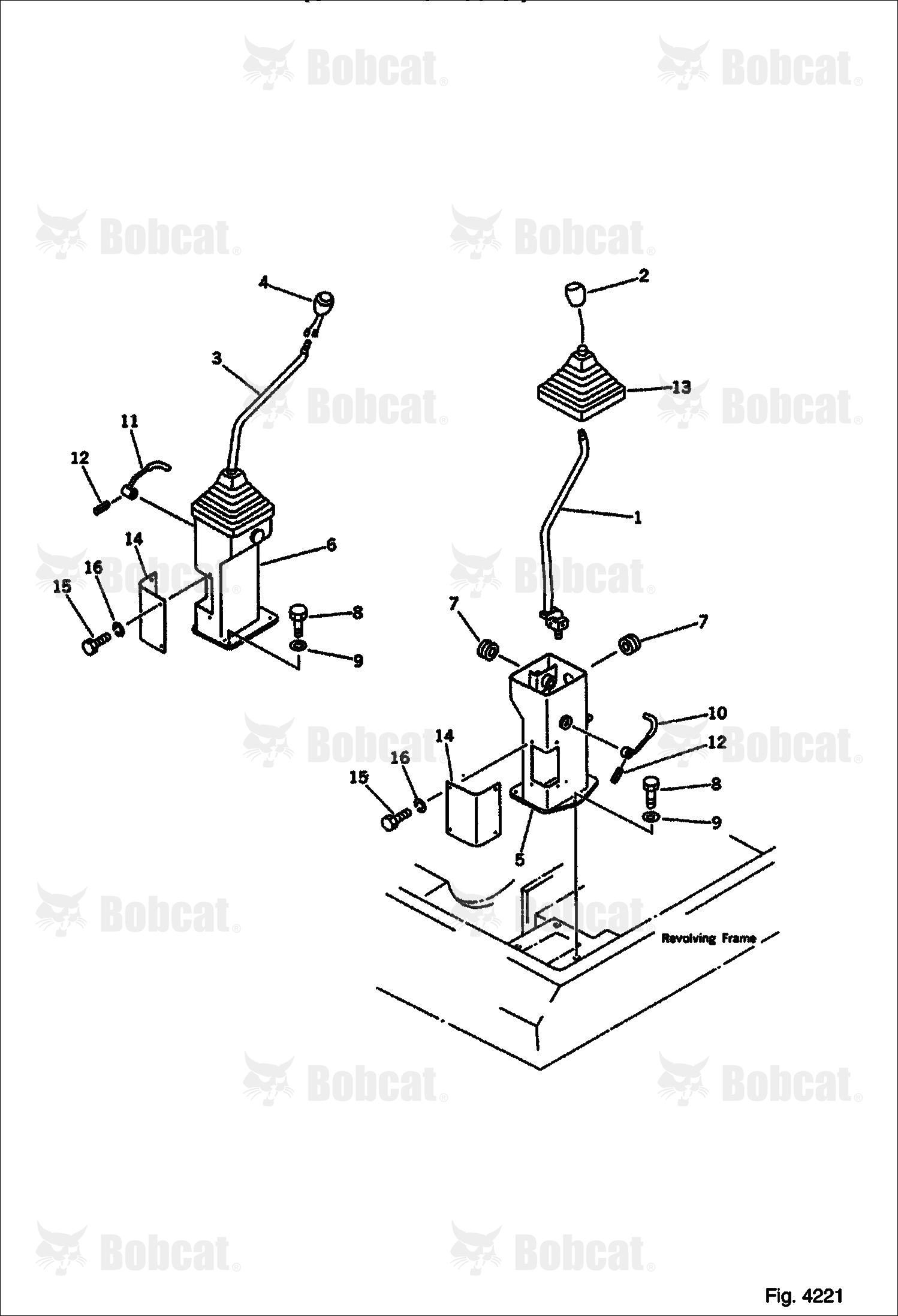 Work Equipment Control Lever (1/2) (6 Way Shift Pattern SPEC.) (Komatsu S/N 13025 & Above)