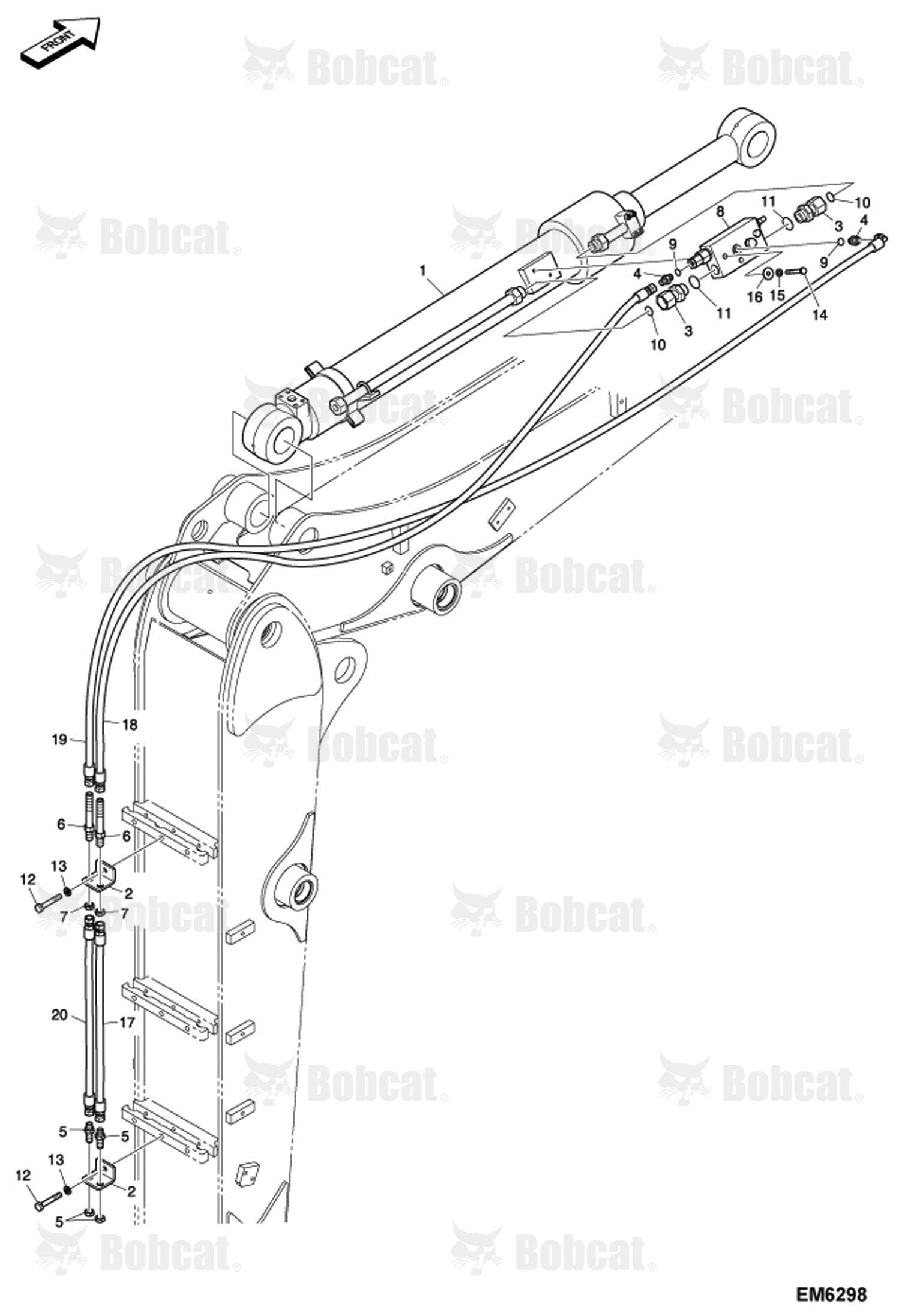 Articulated Boom (Boom Piping - Arm Lock)  B34S11001 - B34S13595