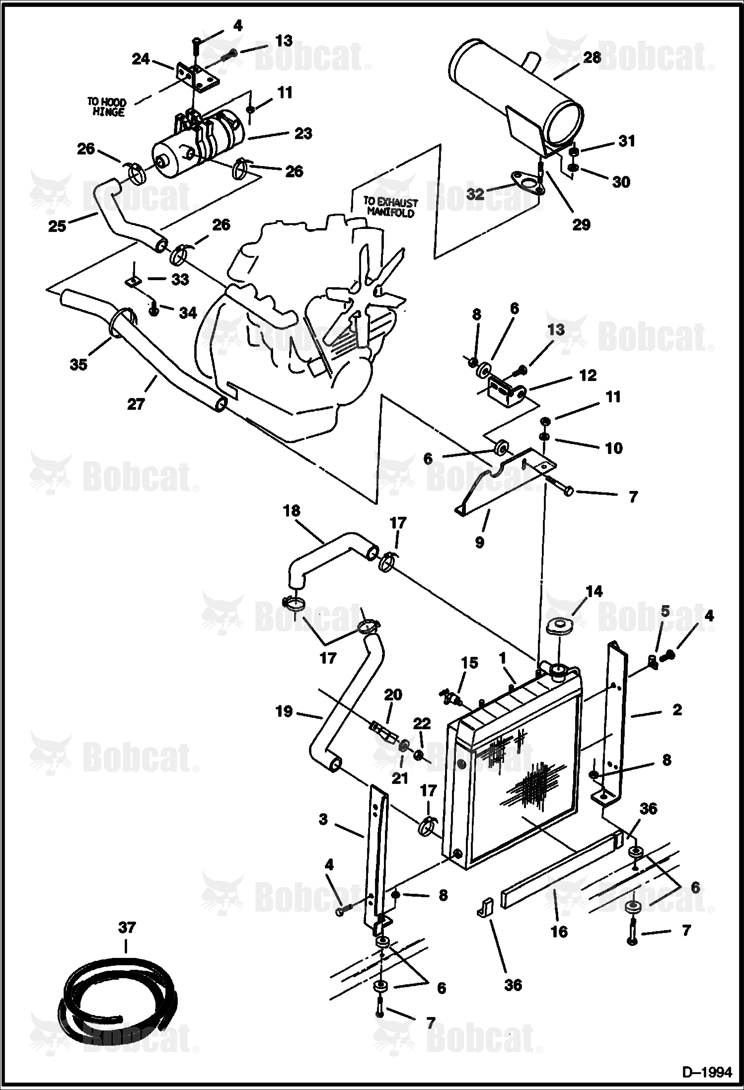RADIATOR, Air Cleaner & Muffler Mounting