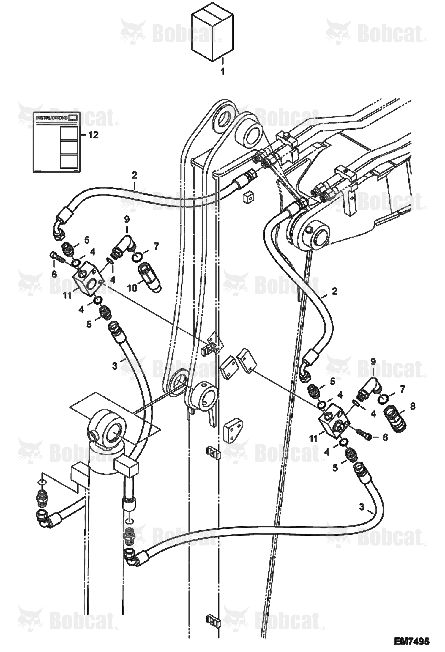 Third Auxiliary Hydraulics Kit (Long Arm/Clamshell)