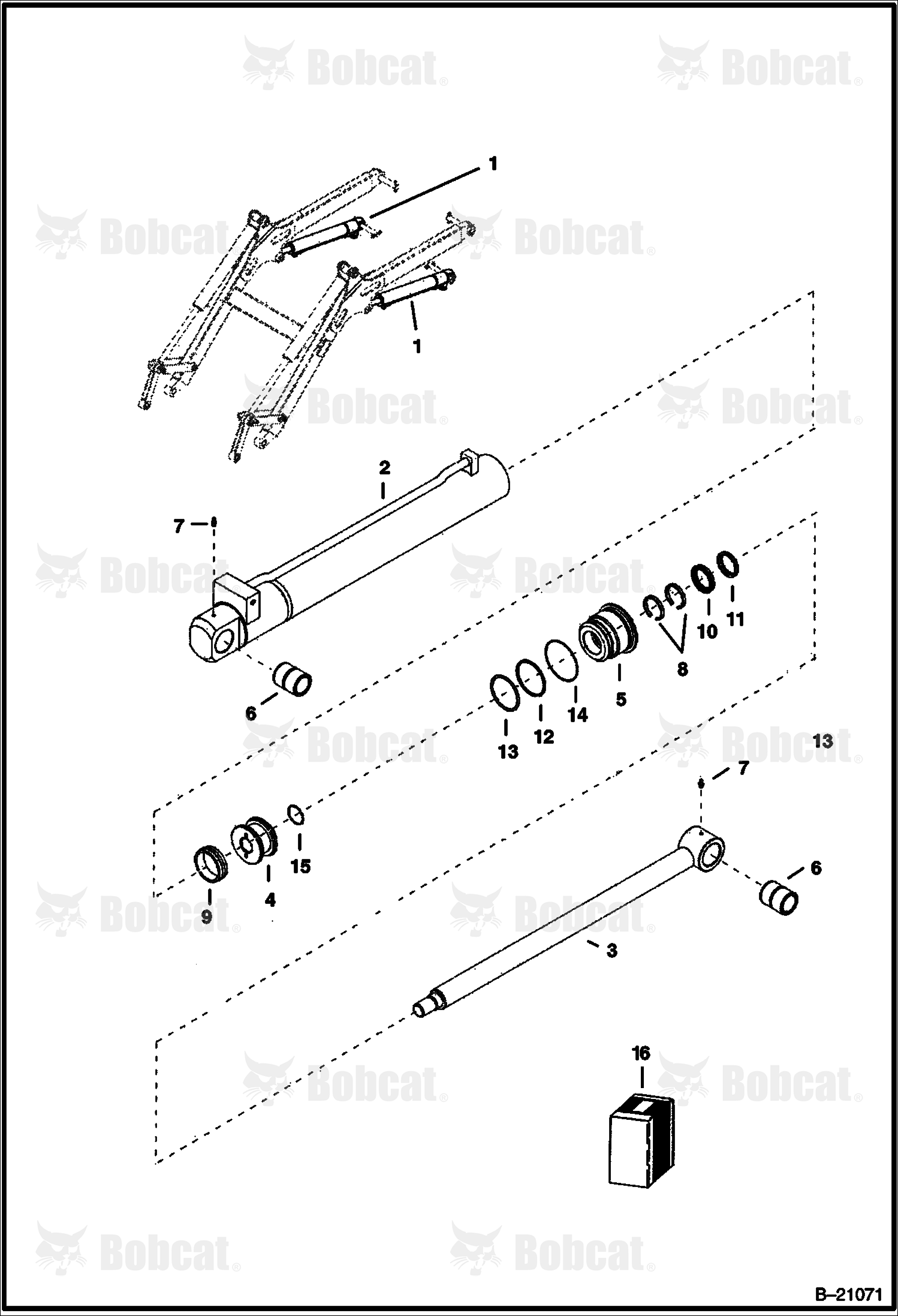 Lift Cylinder (B200) (B250)  570211001 - 570211100, 570311001 - 570311070