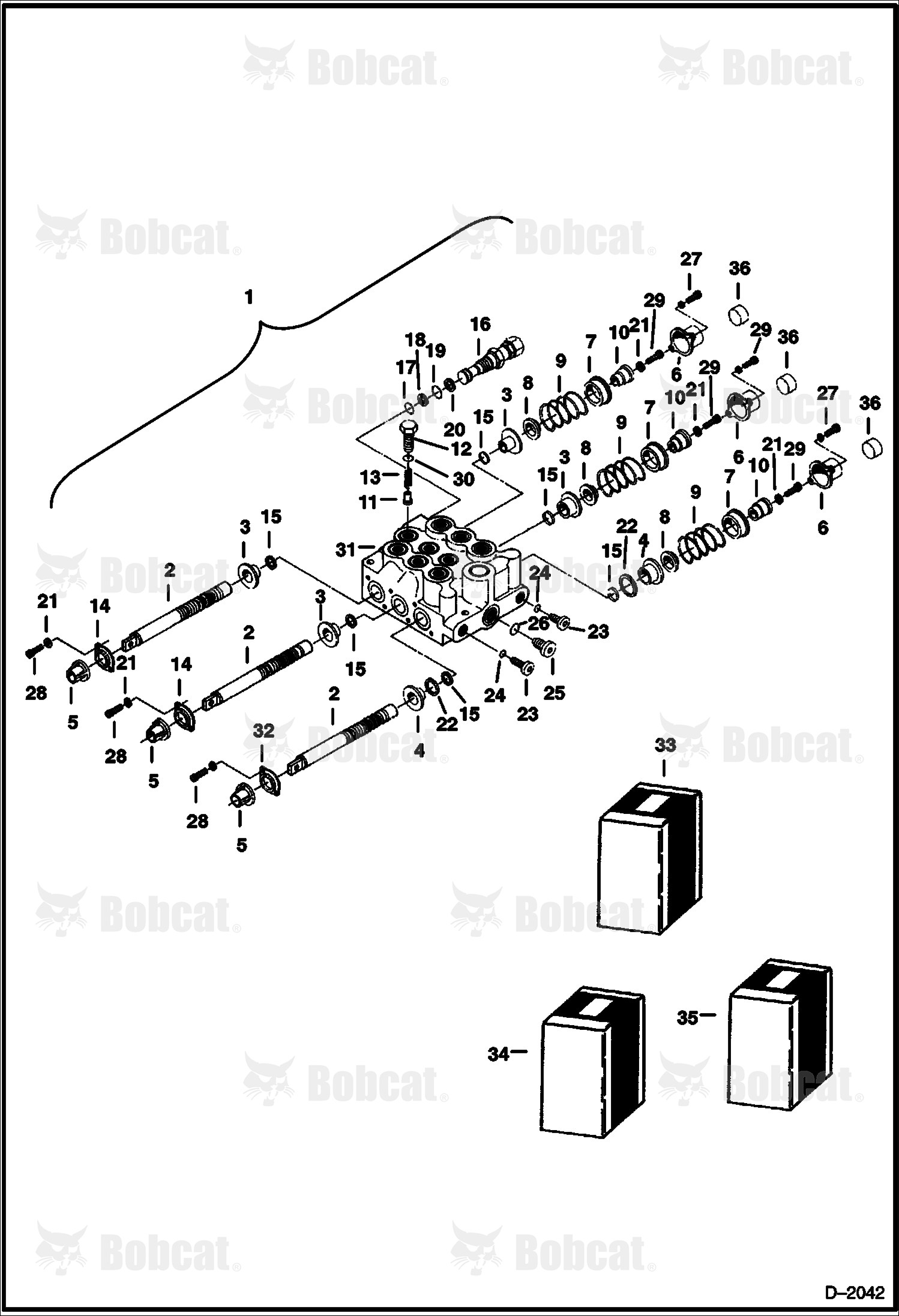 Control Valve (3-Spool) (Melroe) (Factory Supplied Valve)