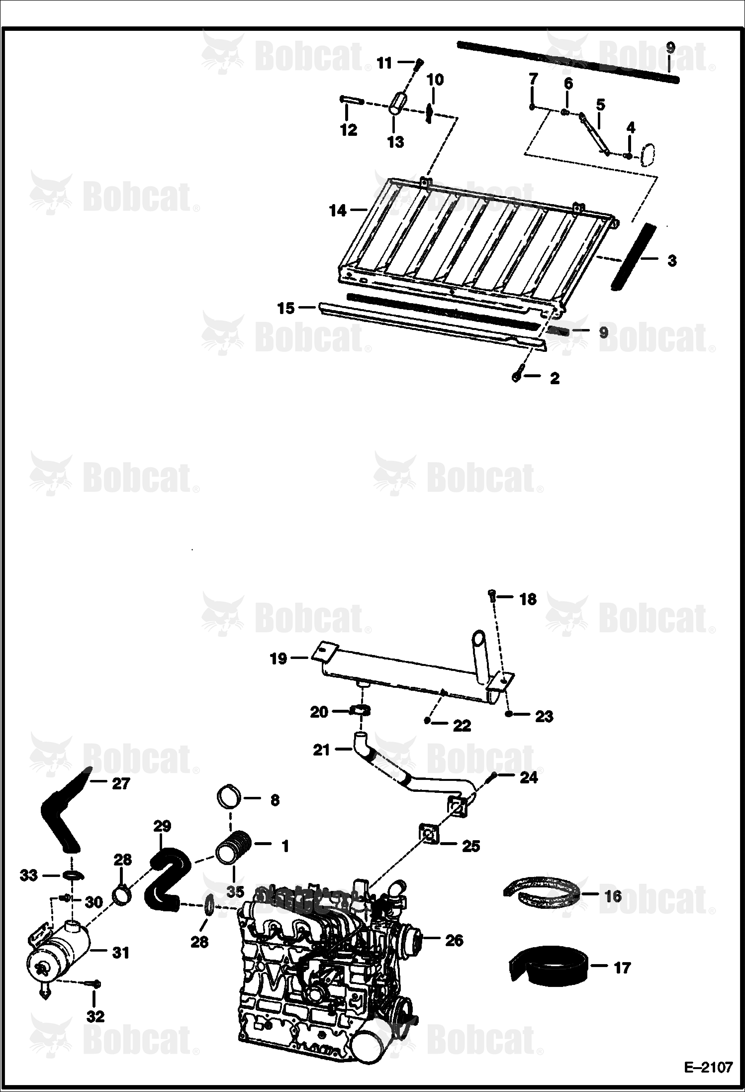 Engine & Attaching Parts (Air Cleaner, Muffler & Grill)
