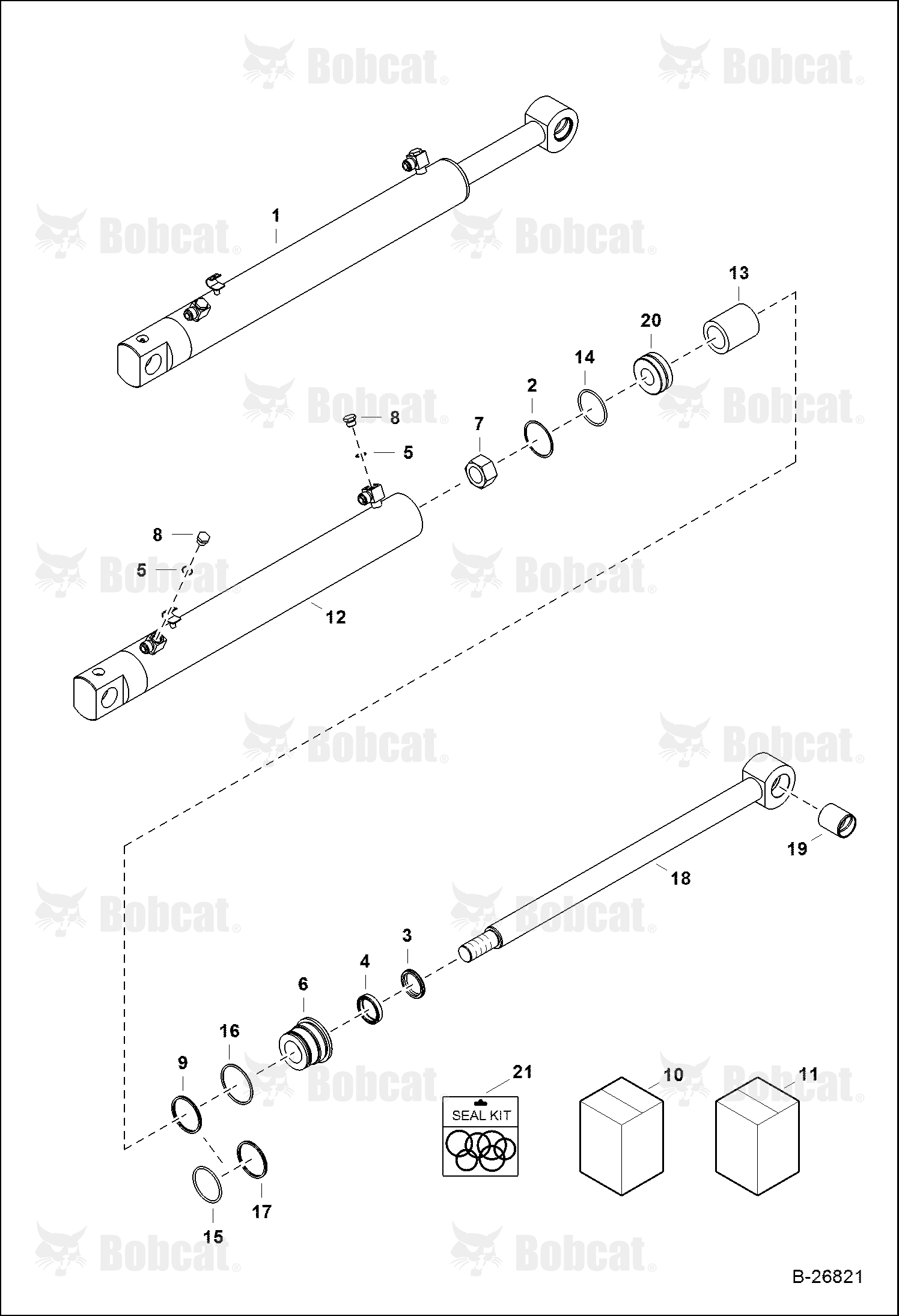 Tilt Cylinder (LEFT & RIGHT) (BL570) (BL575)  570611025 & Above, 572011007 & Above