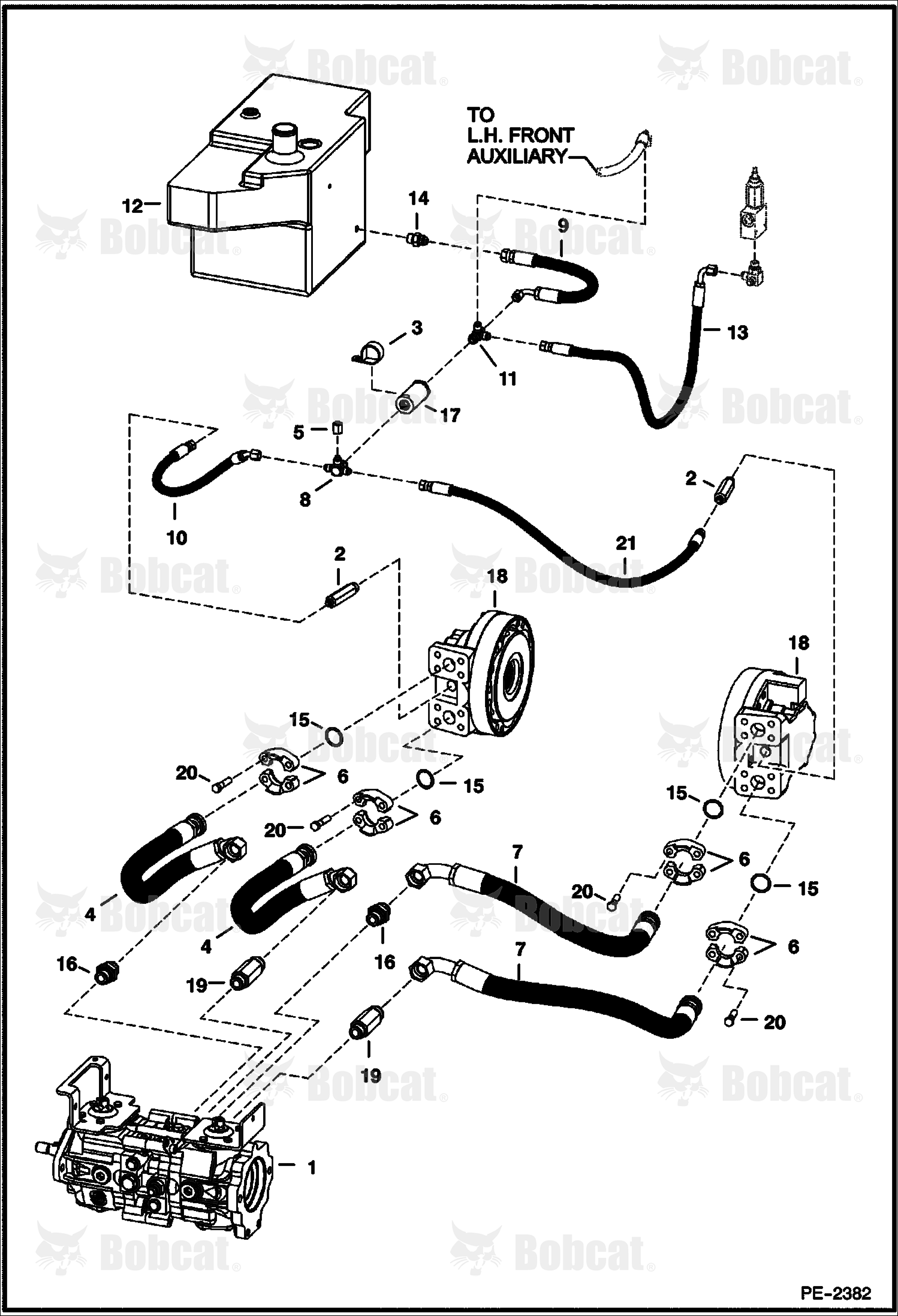 Hydrostatic Circuitry (W/Motors) (W/Manual Controls) 526214000 & Above, 526312000 & Above