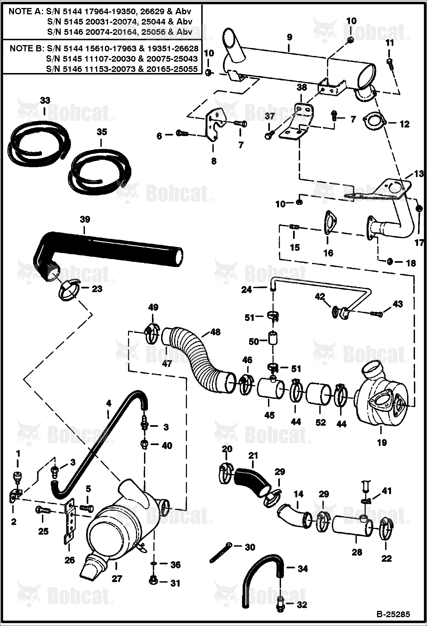 Engine & Attaching Parts (Air Cleaner, Muffler)  514415610 & Above, 514511107 & Above, 514611153 & Above