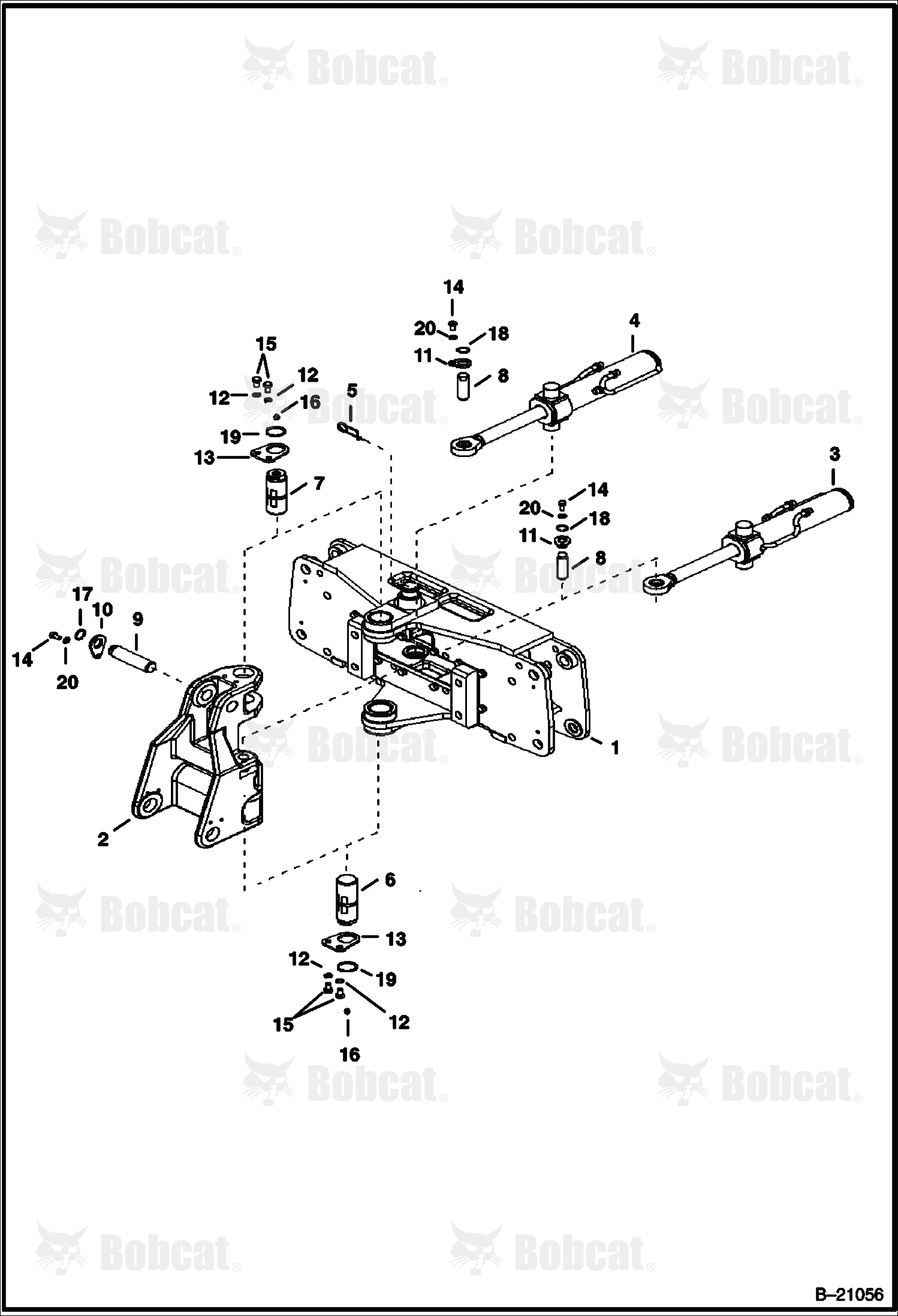 Trunnion W/FRAME (Center Mount Backhoe) (B200)