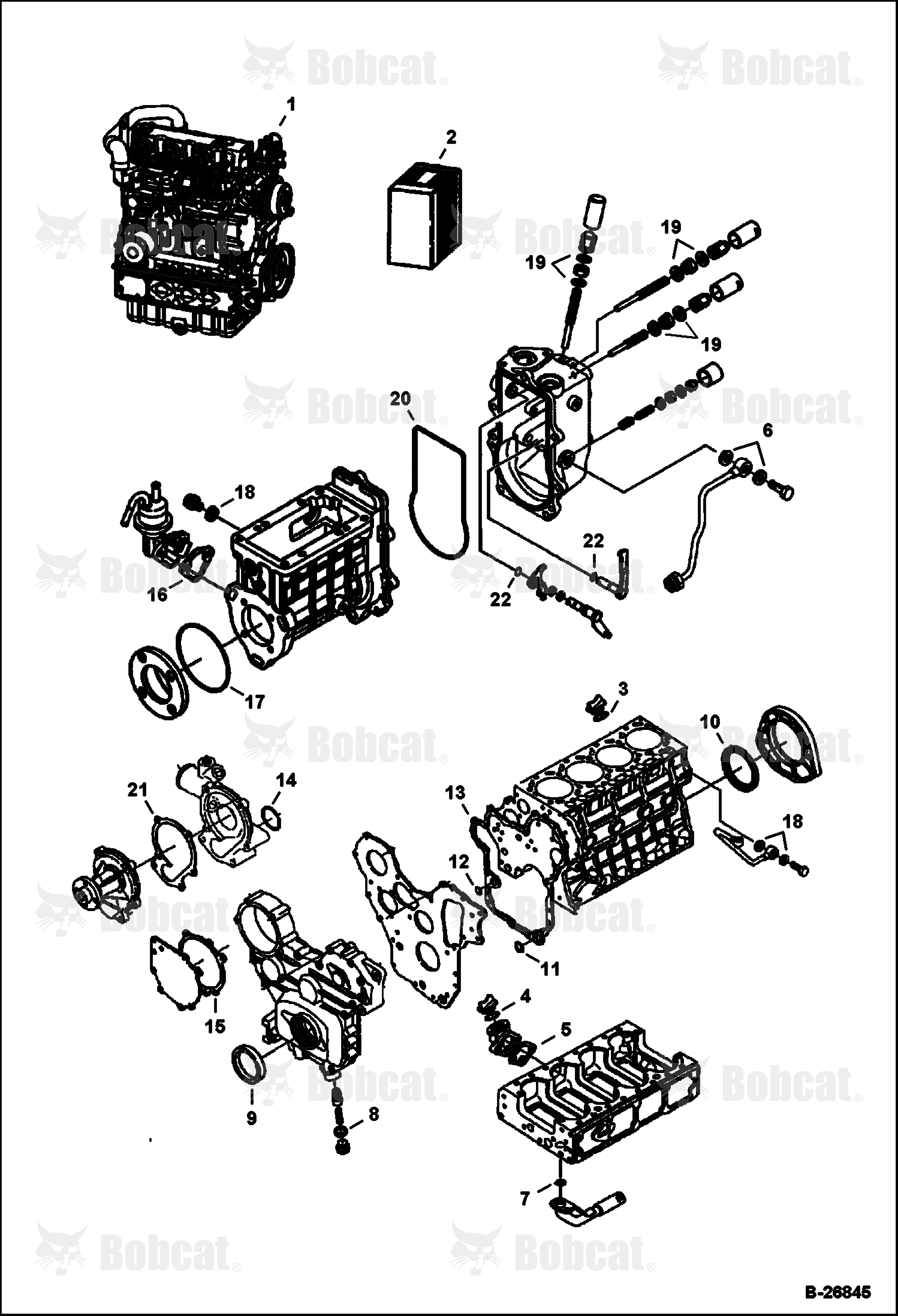 Engine & Lower Gasket Kit (V3300 DI T Kubota) (Tier I) 523411001 & Above, 523511001 & Above